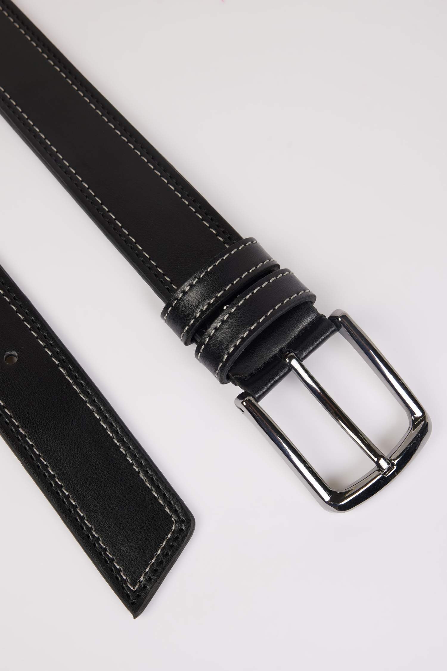 حزام رجالي كاجوال جلد صناعي بمشبك مستطيل