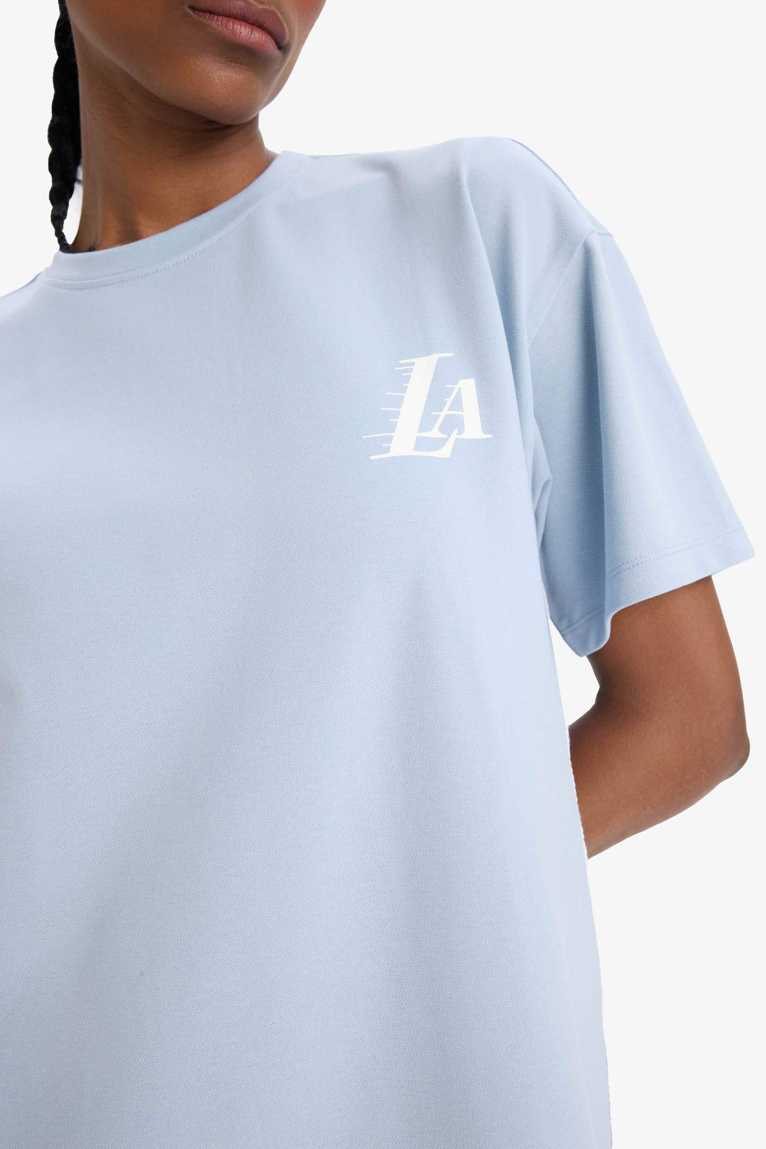 NBA Los Angeles Lakers DeFactoFit Bisiklet Yaka Yırtmaçlı Pike Spor Midi Elbise