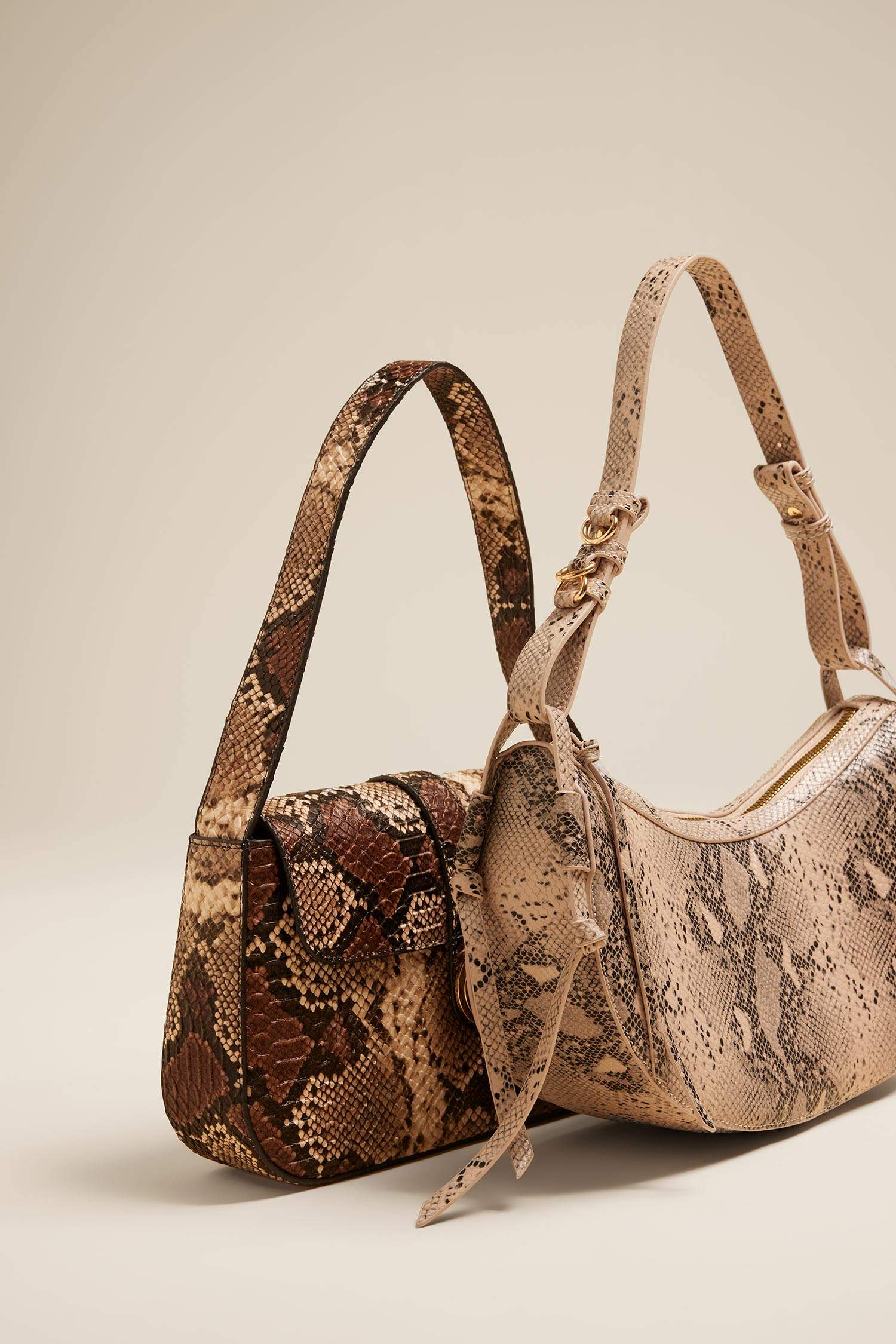 Woman Faux Leather Snakeskin Patterned Shoulder Bag