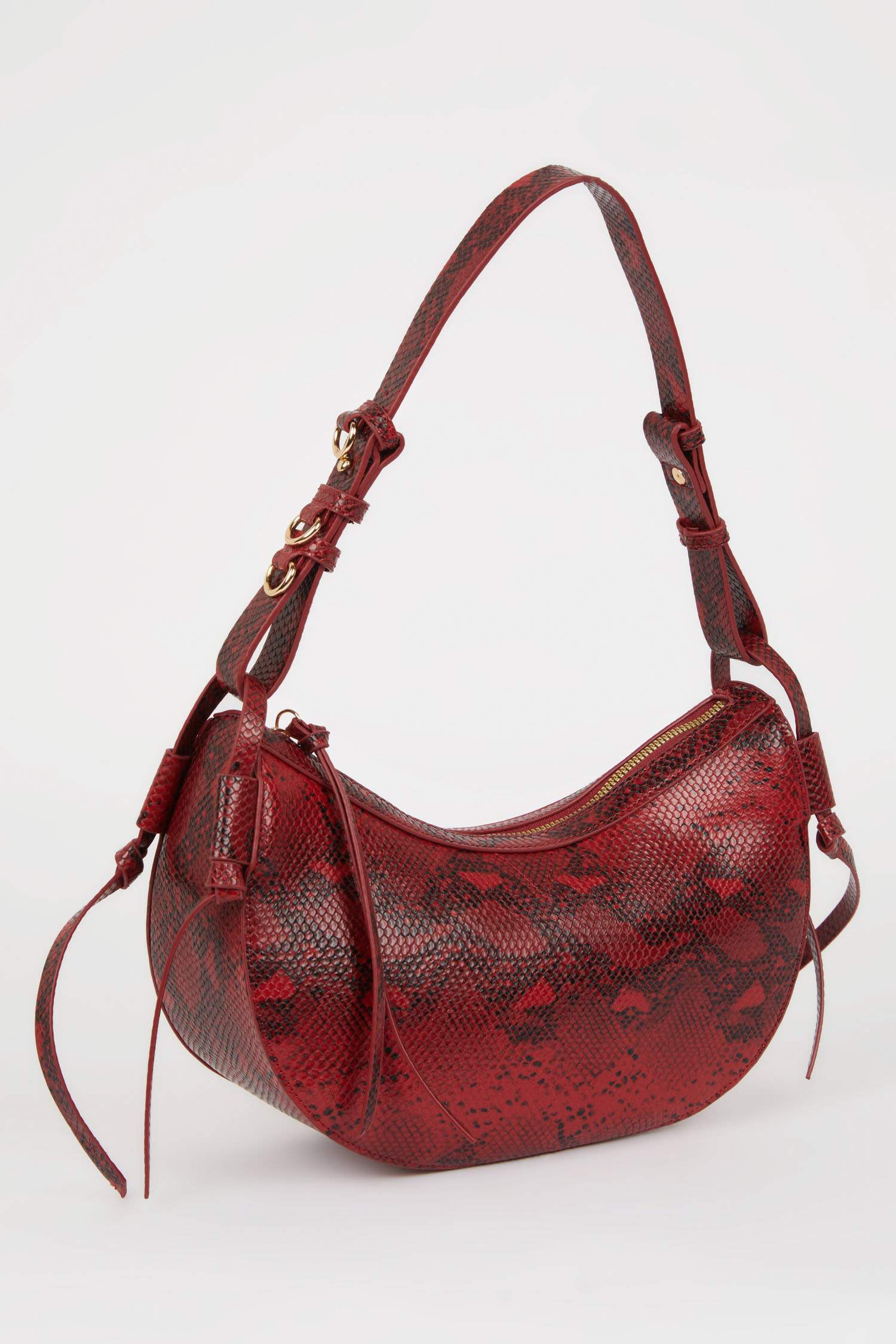 Kadın Suni Deri Yılan Derisi Desenli Omuz Çantası