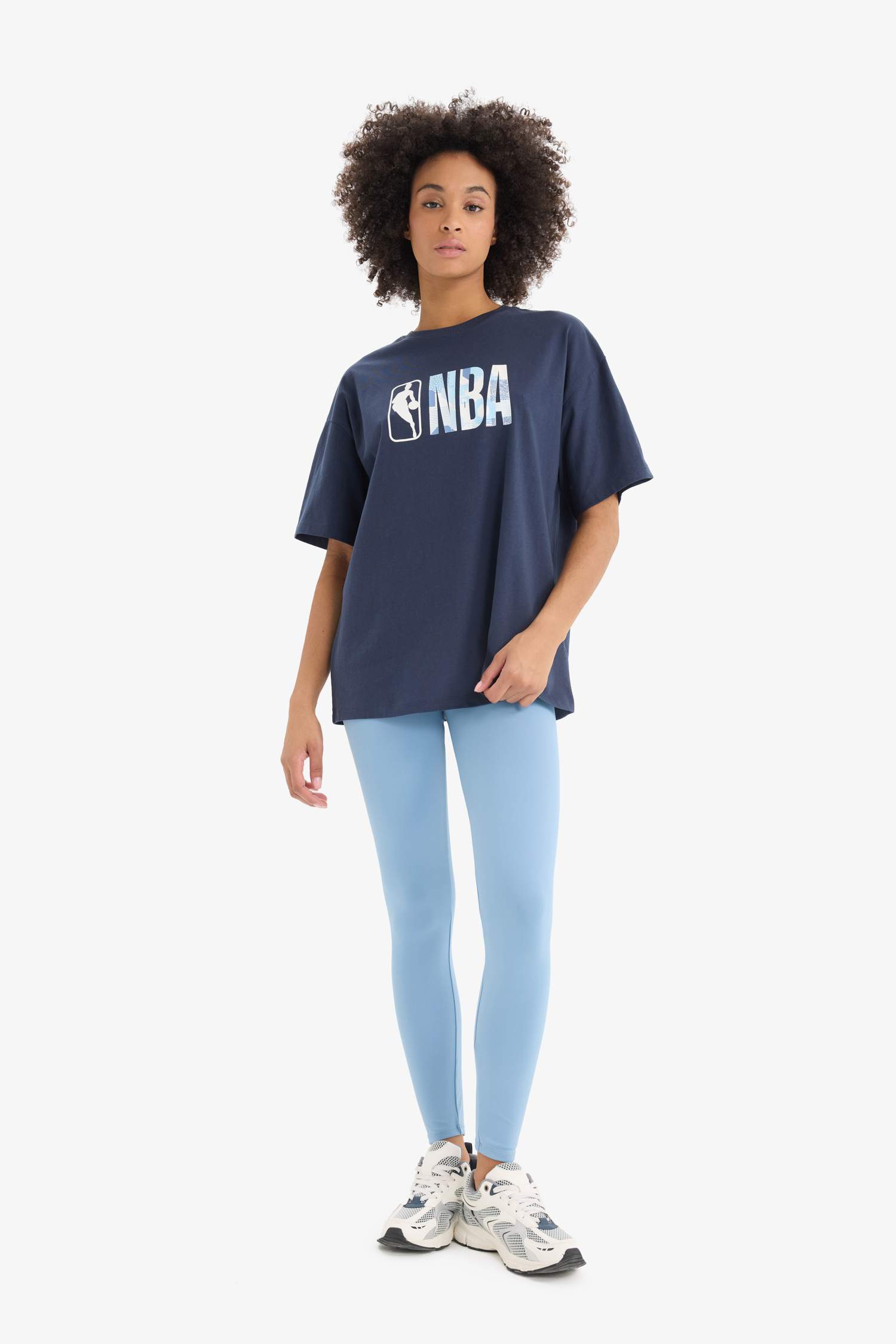 DeFactoFit NBA Wordmark Oversize Fit Sports T-Shirt
