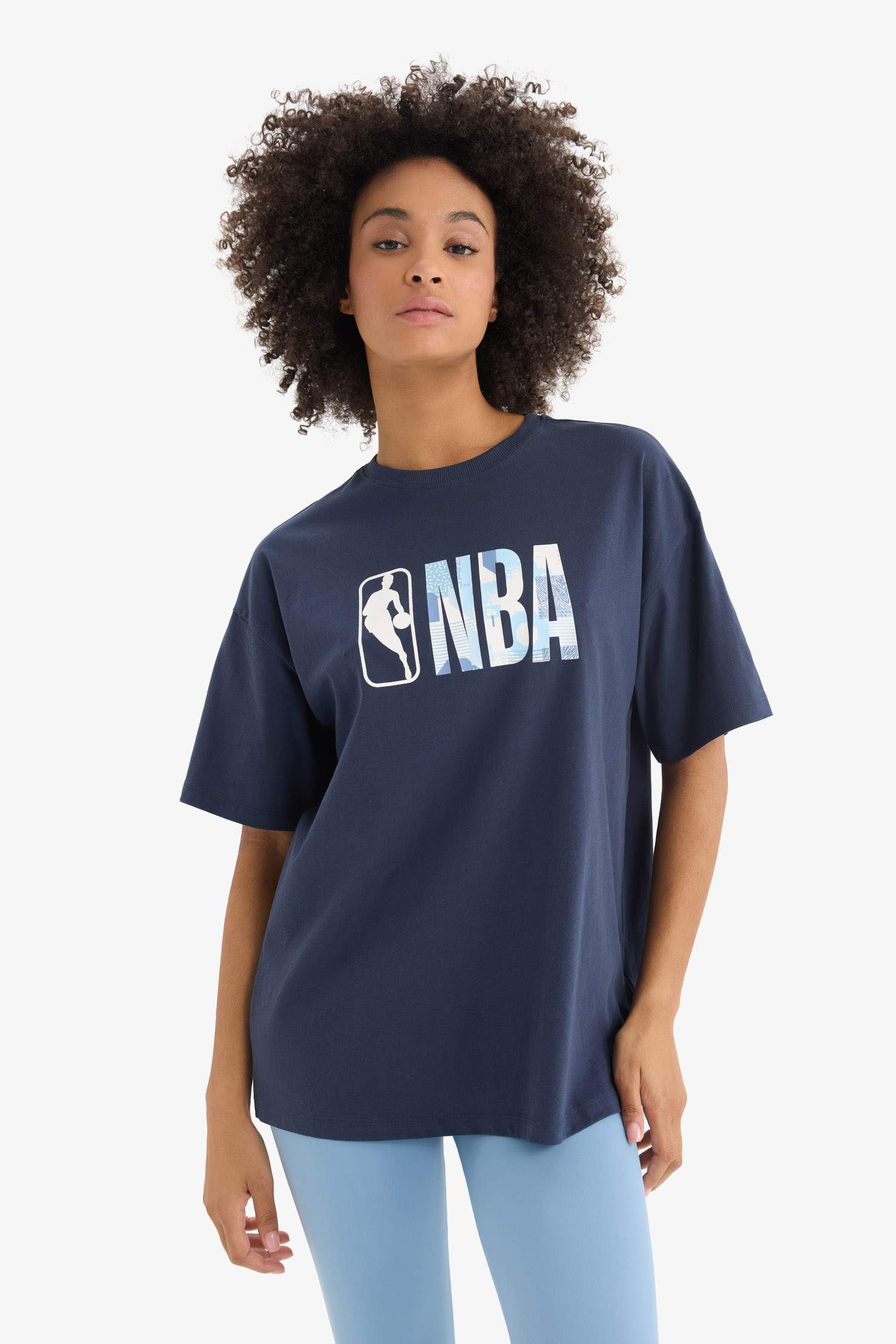 DeFactoFit NBA Wordmark Oversize Fit Sports T-Shirt