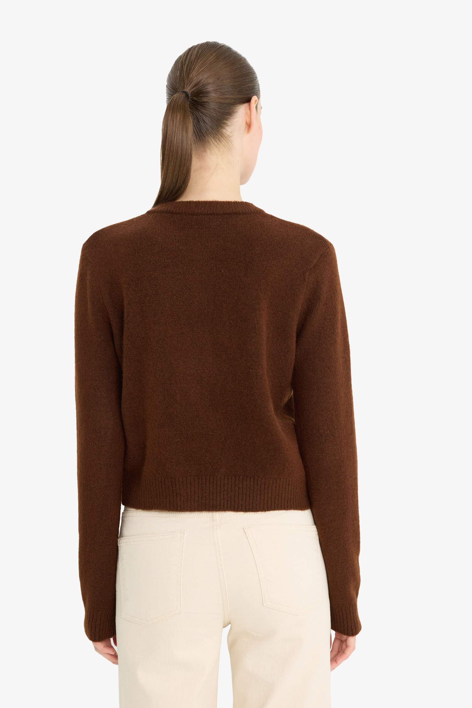 Regular Fit Bisiklet Yaka Basic Düz Düğmeli Soft Touch Yumuşak Triko Hırka