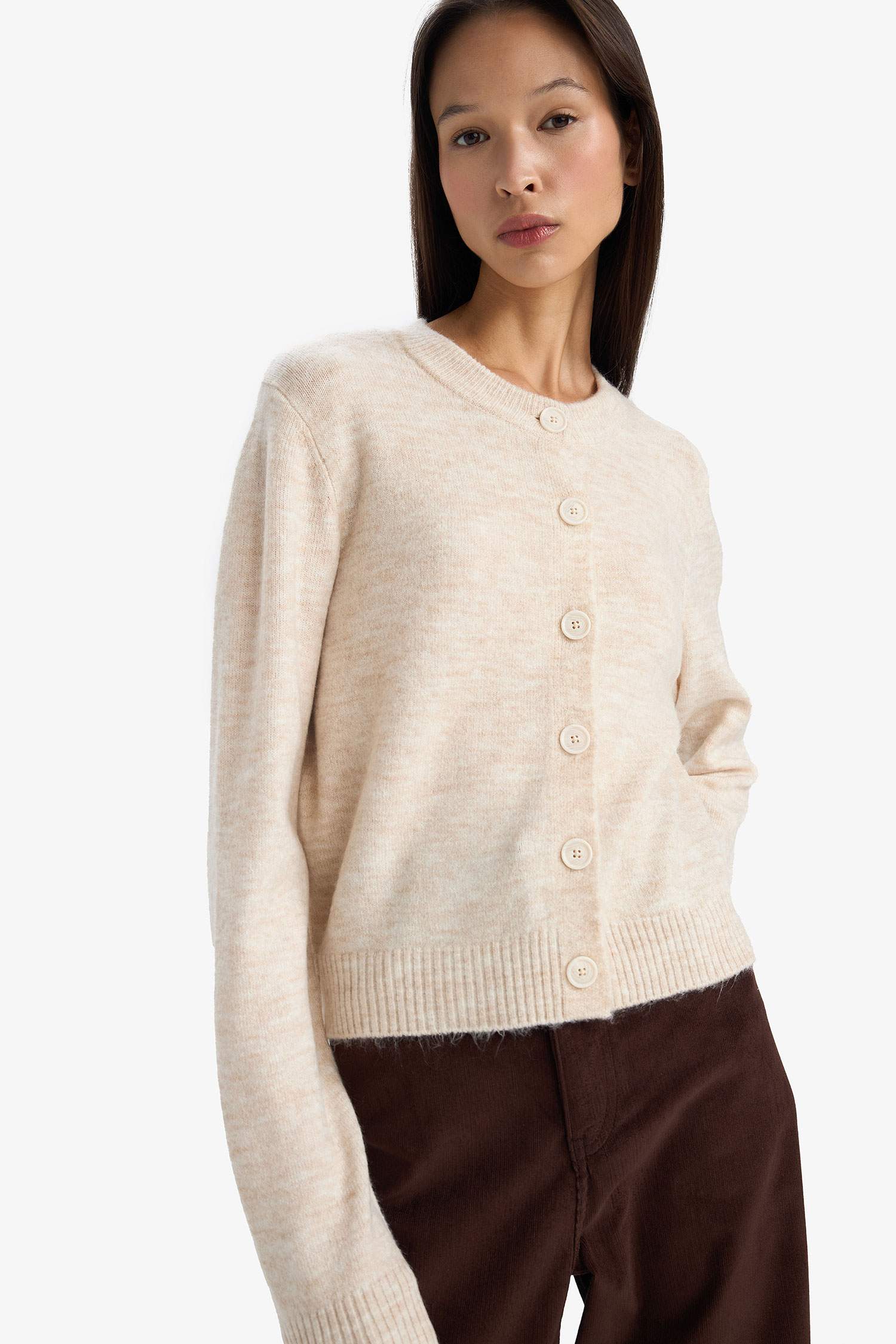 Кардиган Regular Fit с круглым вырезом