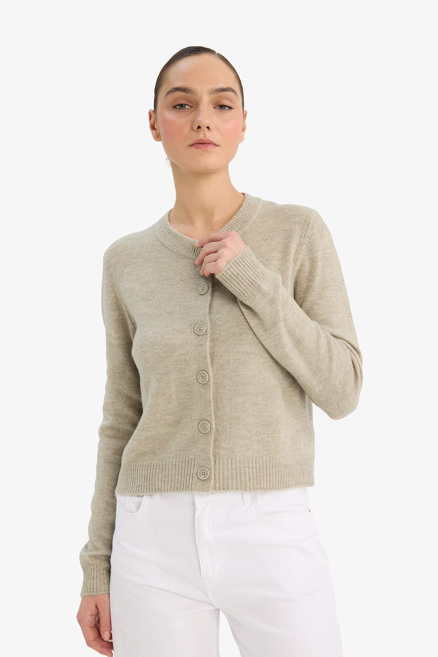 Кардиган Regular Fit с круглым вырезом