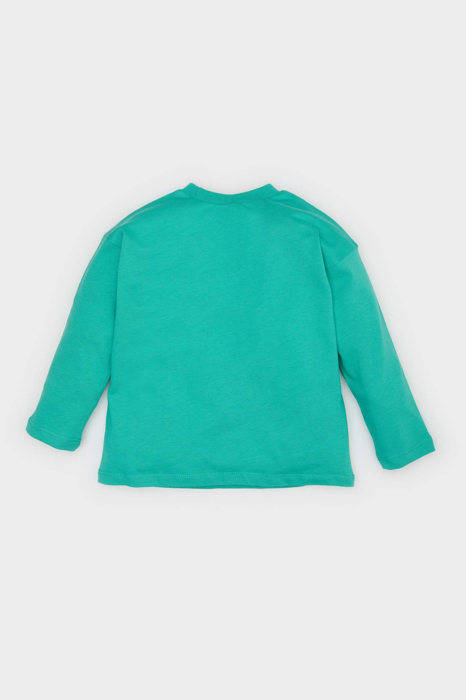 Erkek Bebek Bisiklet Yaka Spor Baskılı Uzun Kollu Tişört