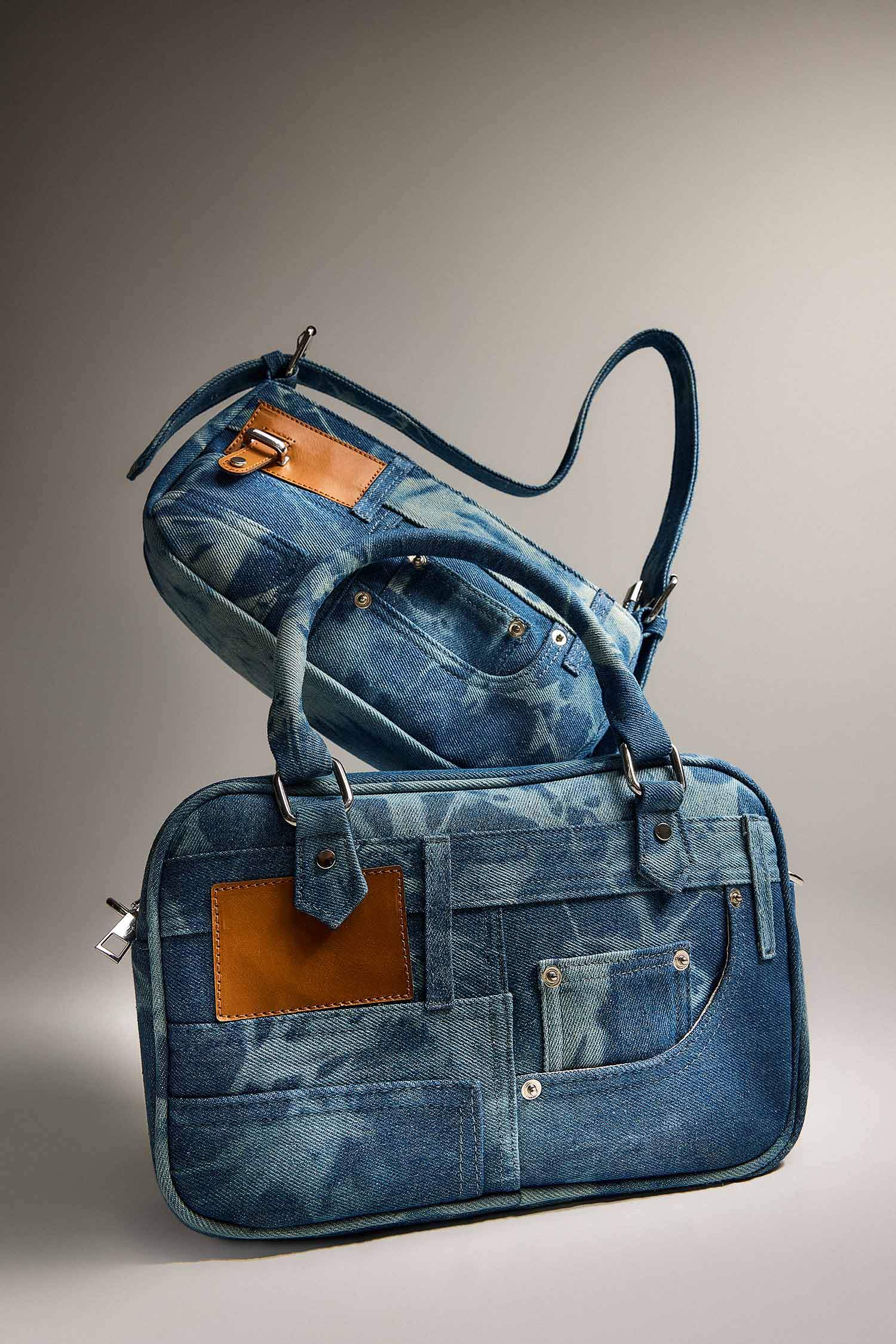 Sac à bandoulière effet jean pour femme