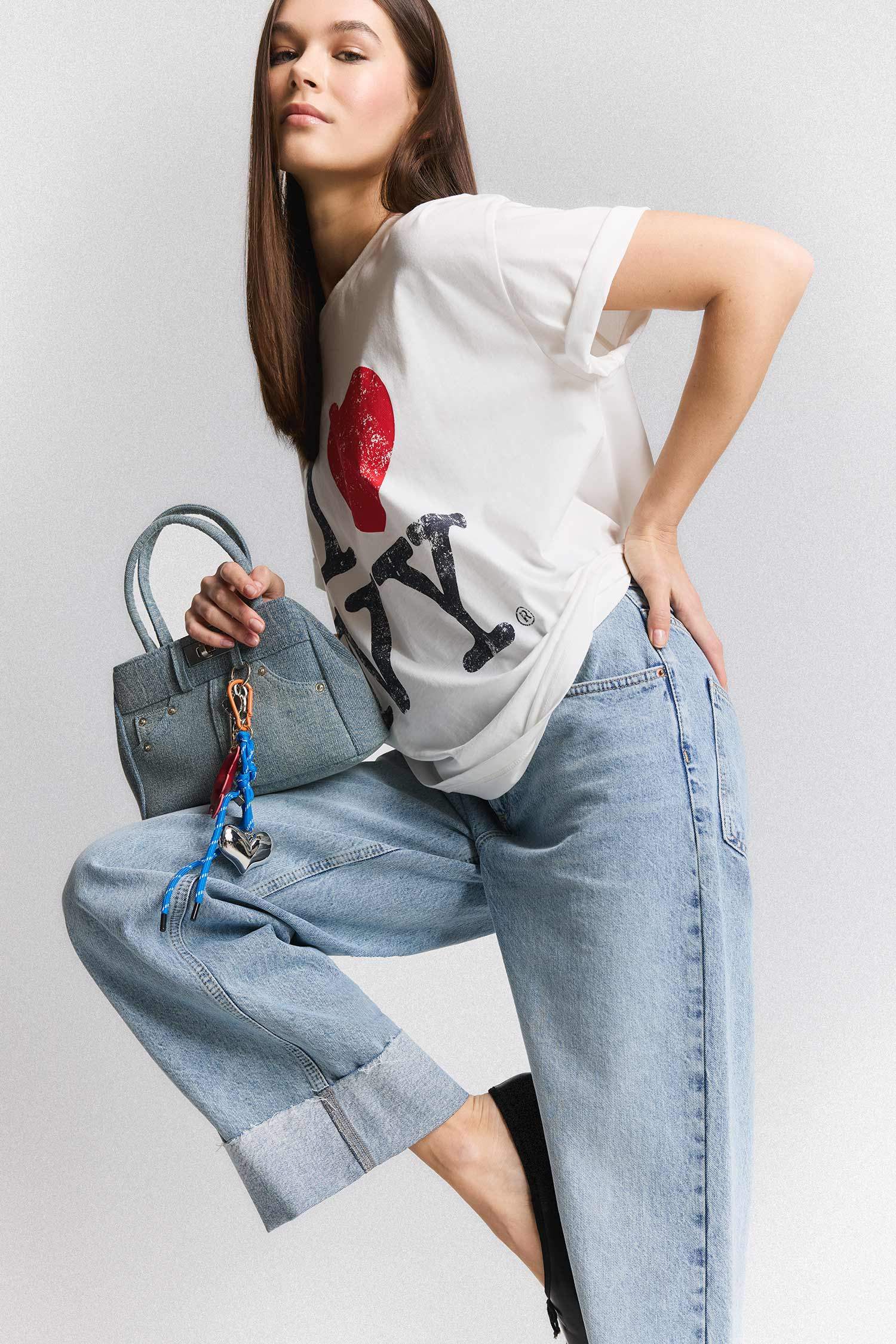 Woman Jean Look Shoulder Bag