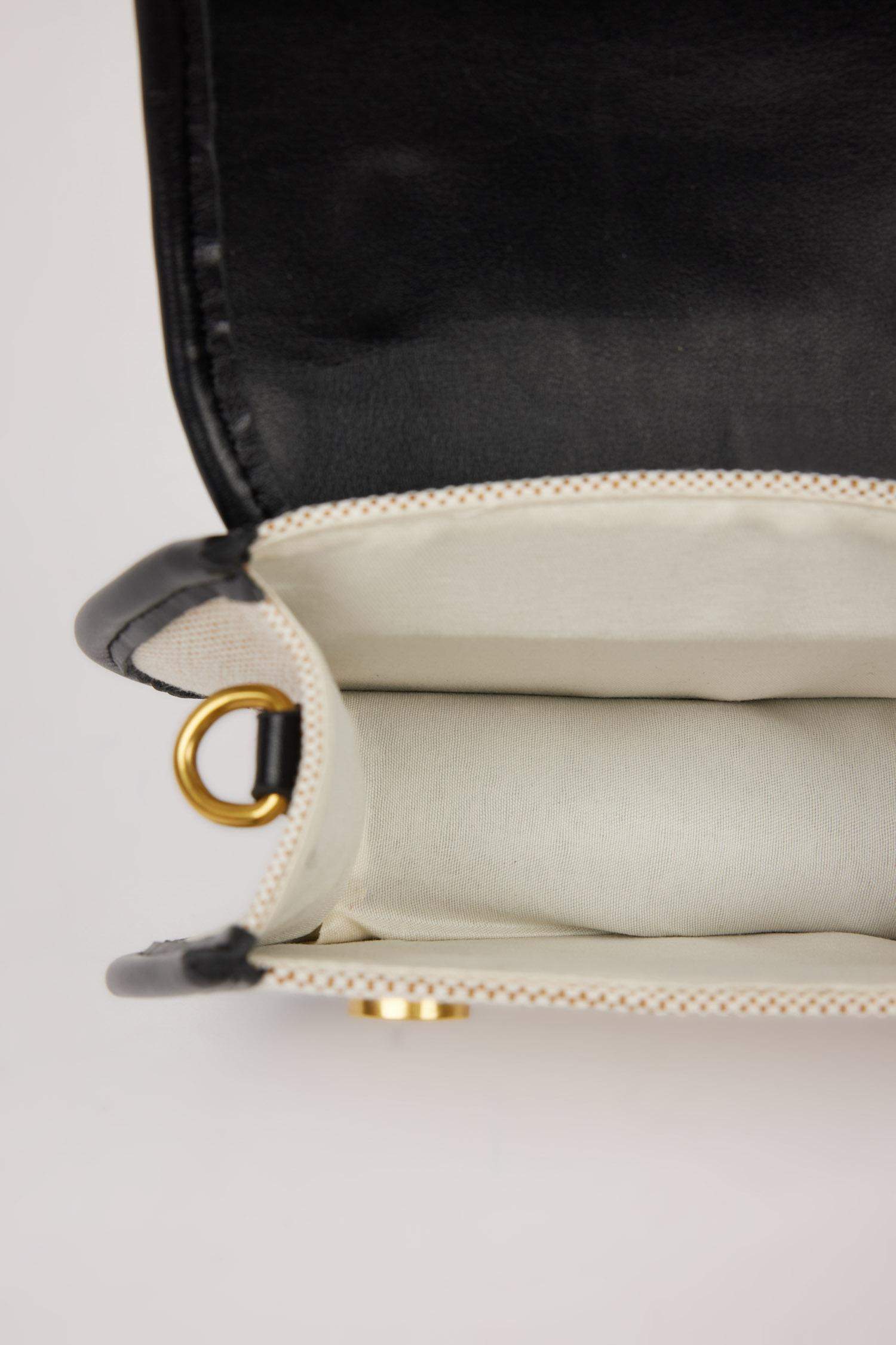 Woman Canvas Look Faux Leather Shoulder Bag