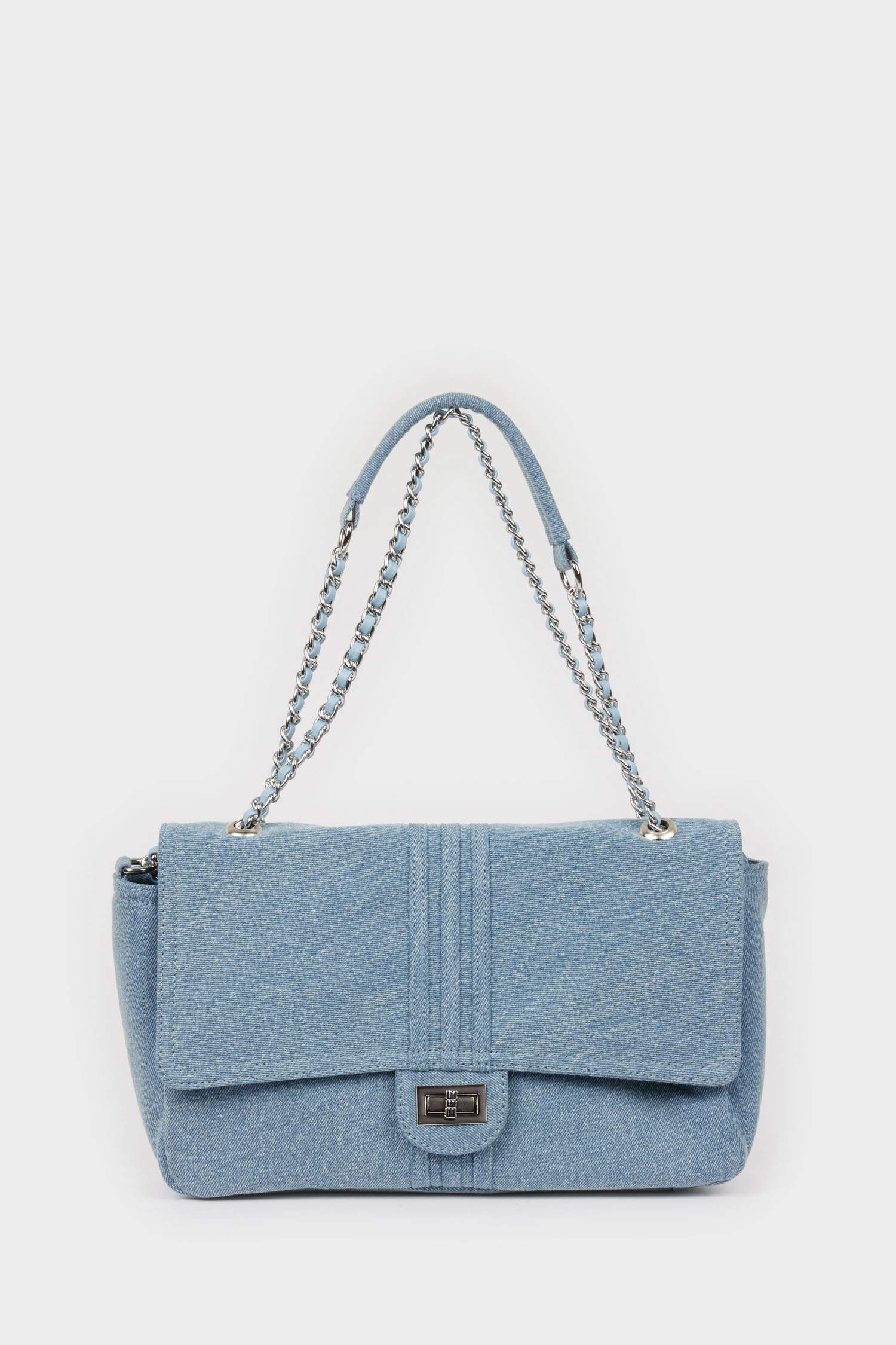 حقيبة كتف نسائية بمظهر جينز