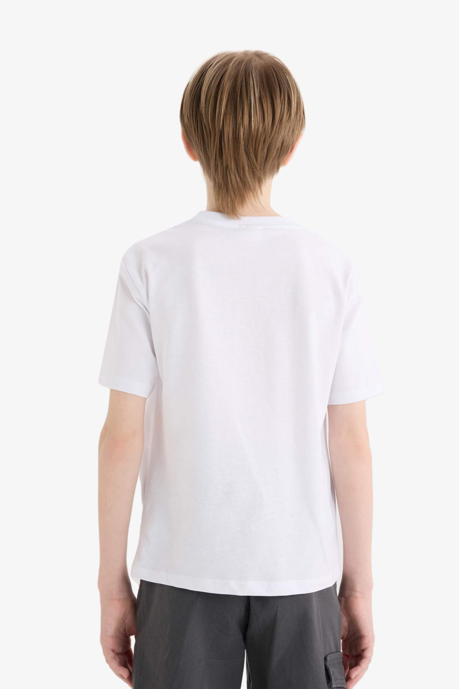 Erkek Çocuk Bisiklet Yaka Baskılı Kısa Kollu Tişört