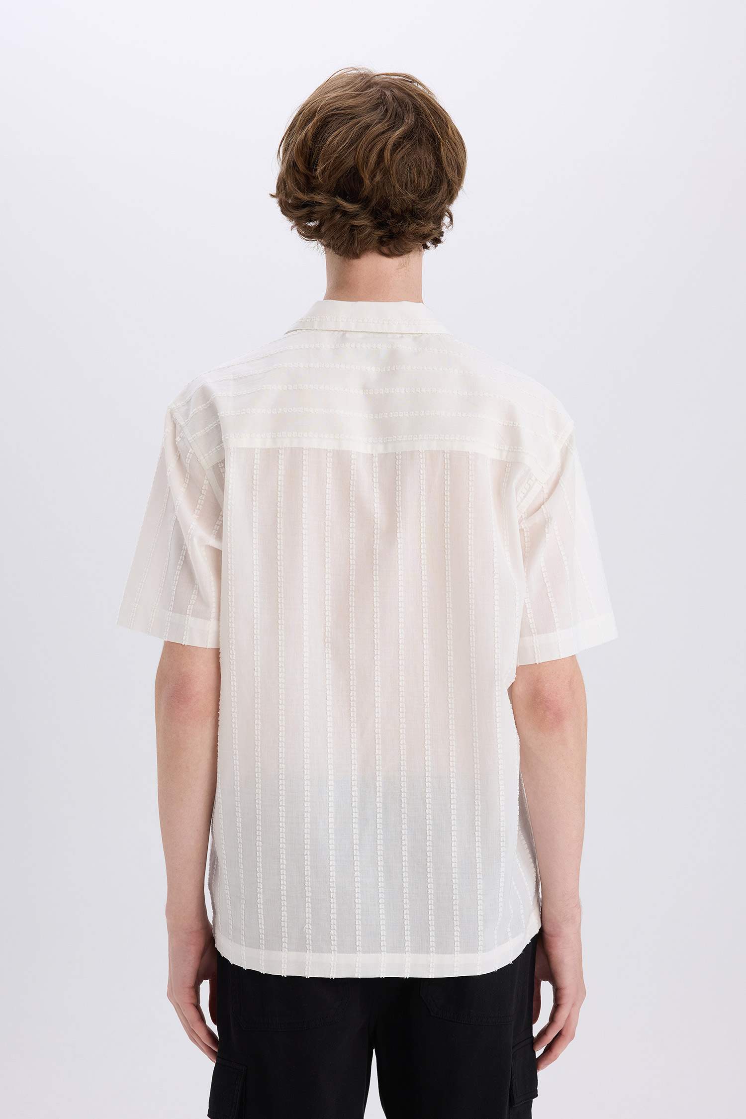 Рубашка Regular Fit с круглым вырезом из поплина