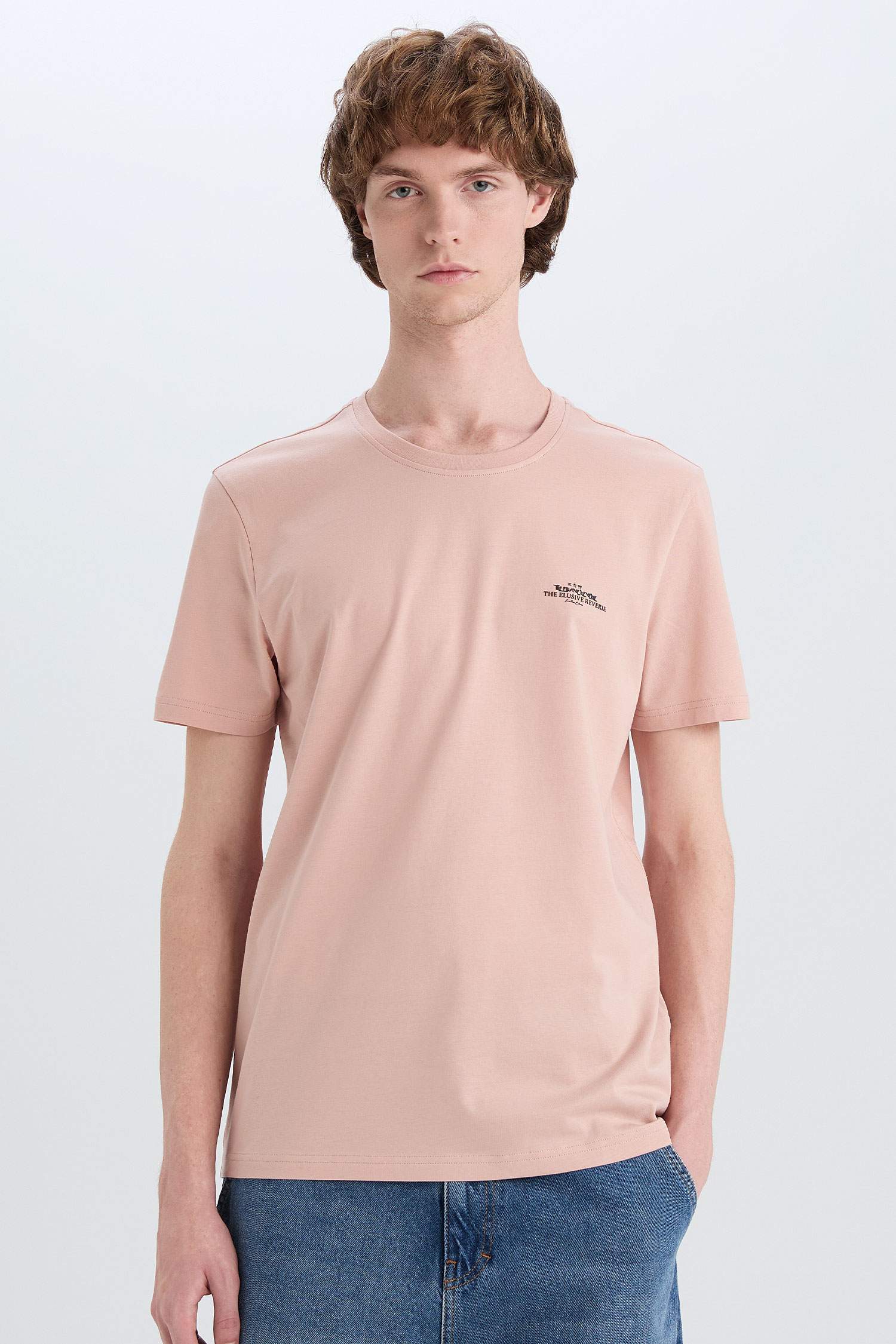 Cotton Slim Fit Crew Neck Printed Short Sleeve T-Shirt