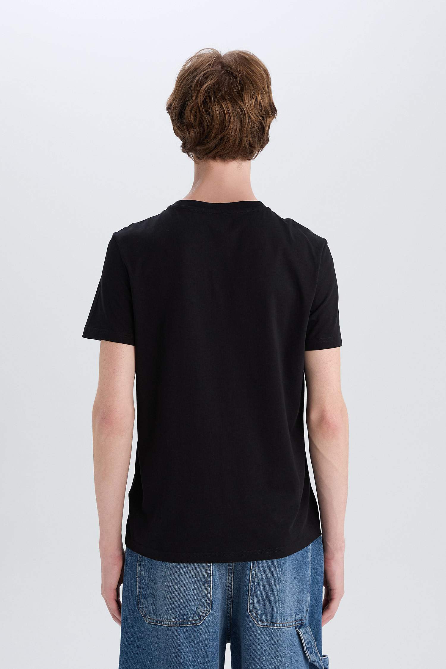 T-shirt slim en coton imprimé à col rond