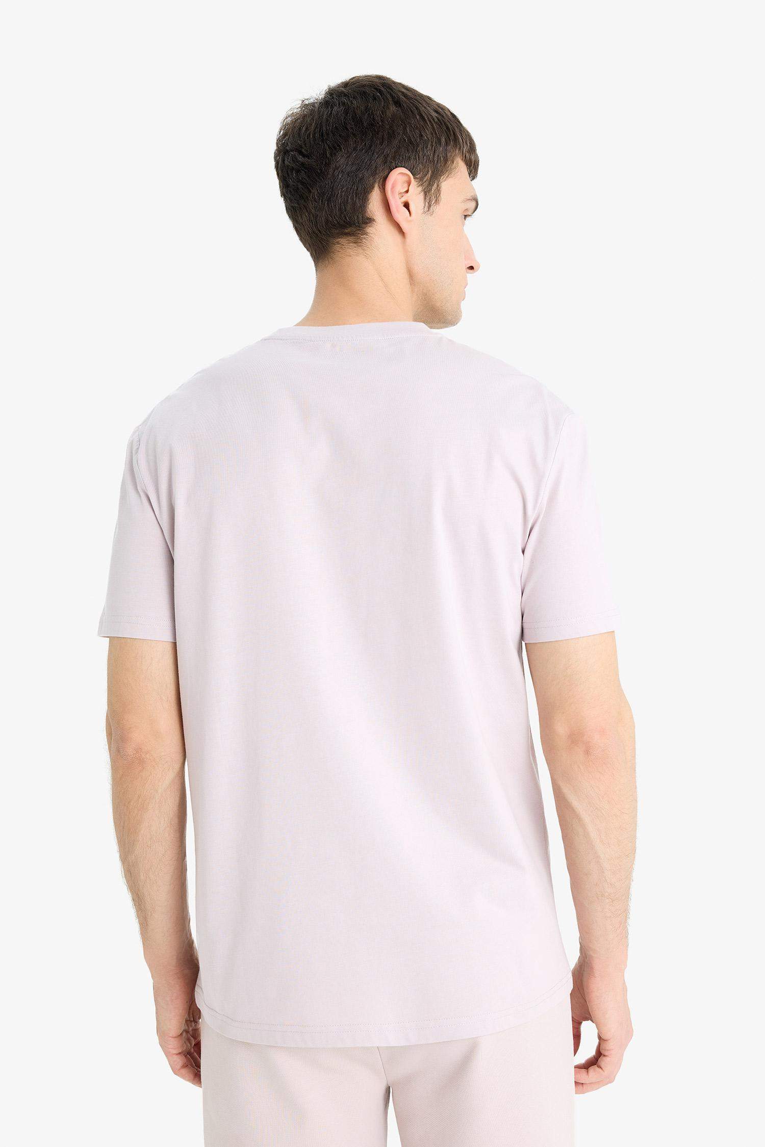 T-shirt en coton imprimé à col rond et manches courtes Coupe régulière