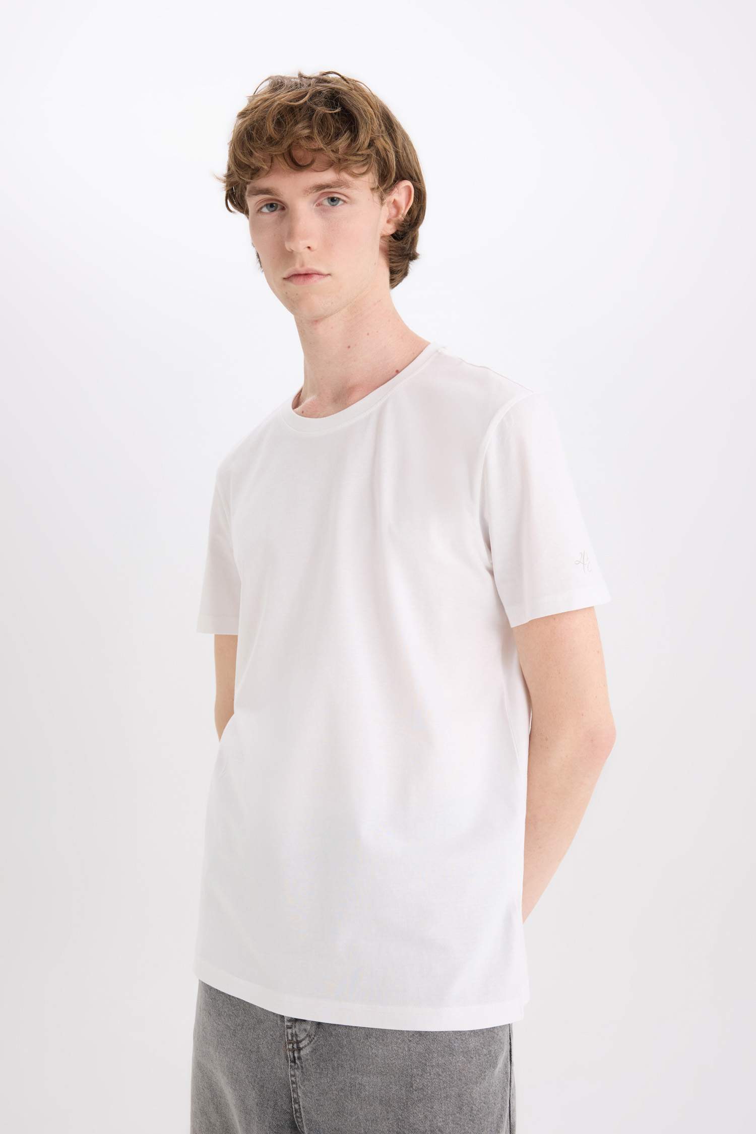 Cotton Slim Fit Crew Neck Printed Short Sleeve T-Shirt