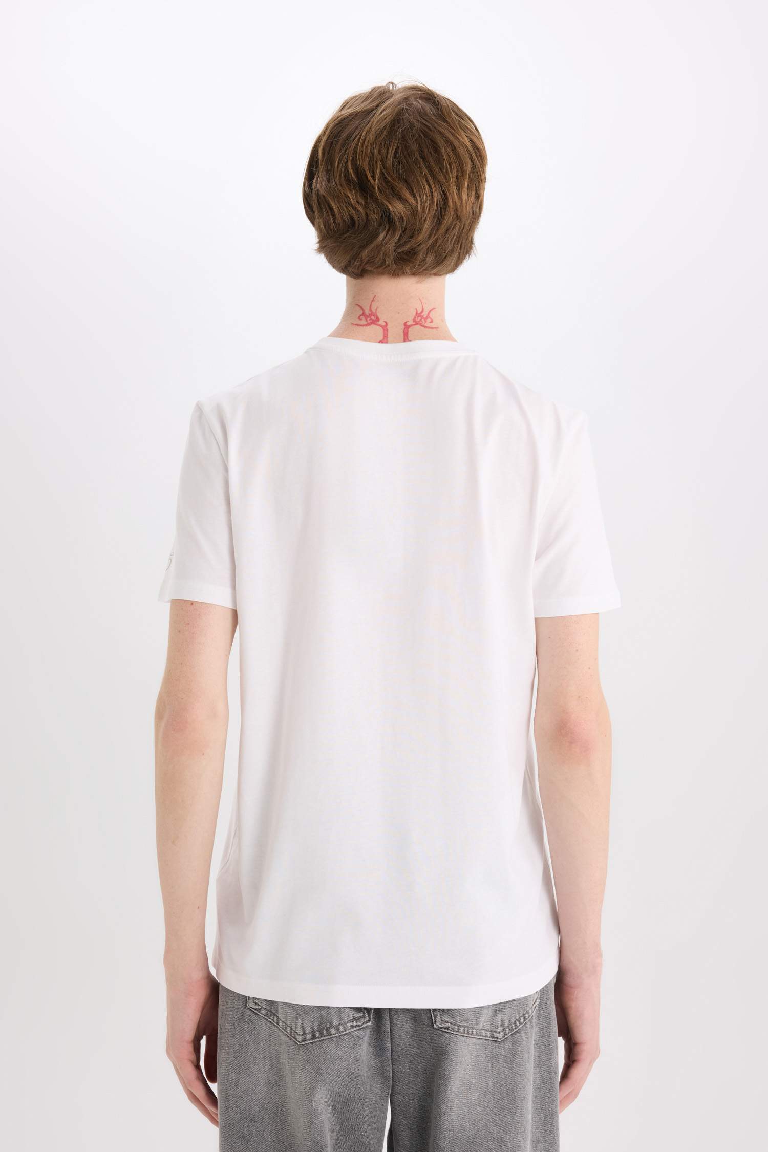 Cotton Slim Fit Crew Neck Printed Short Sleeve T-Shirt