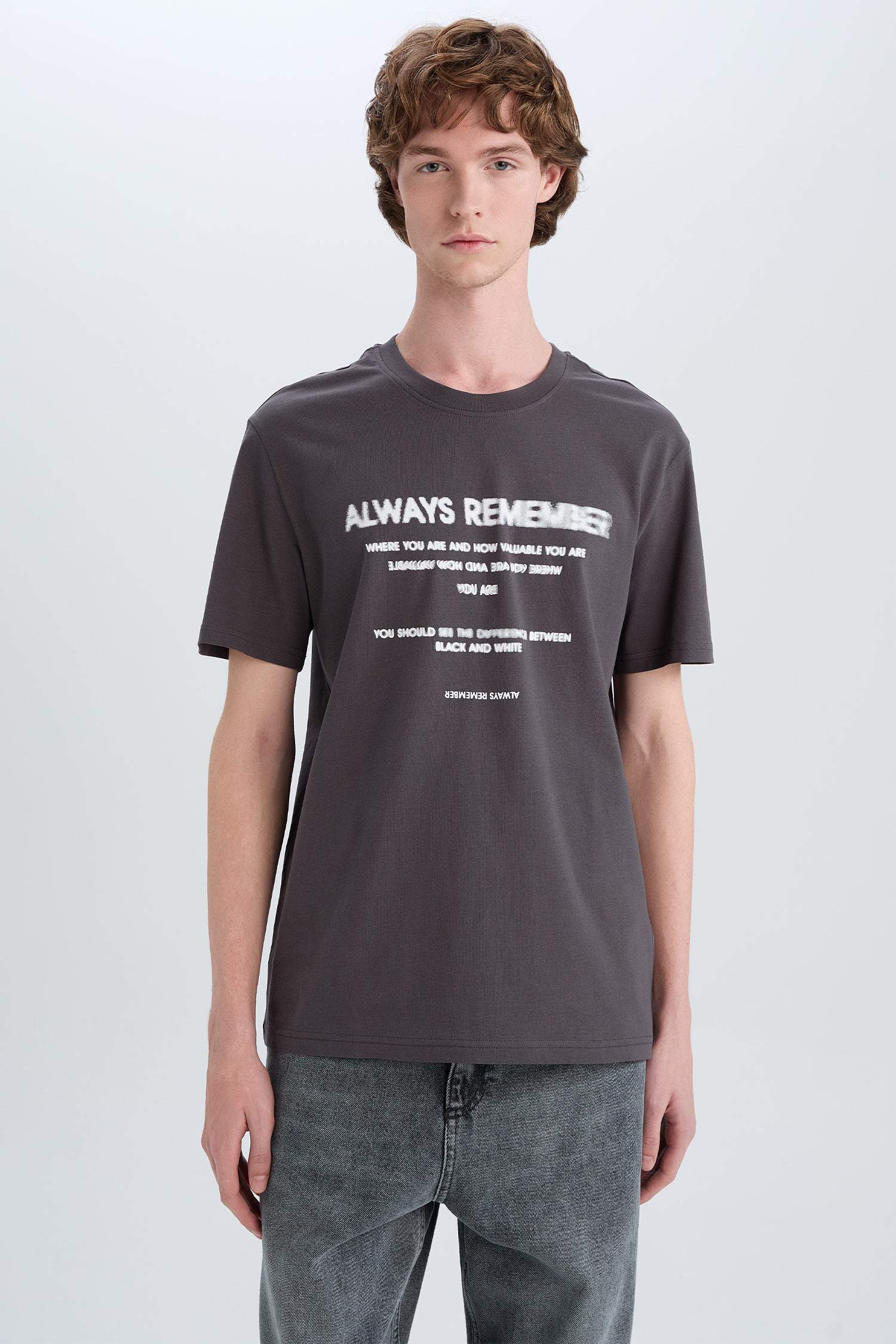 Cotton Regular Fit Crew Neck Printed T-Shirt