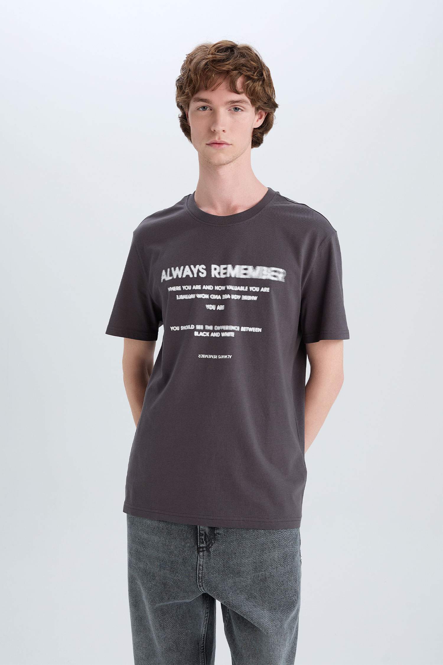 Cotton Regular Fit Crew Neck Printed T-Shirt