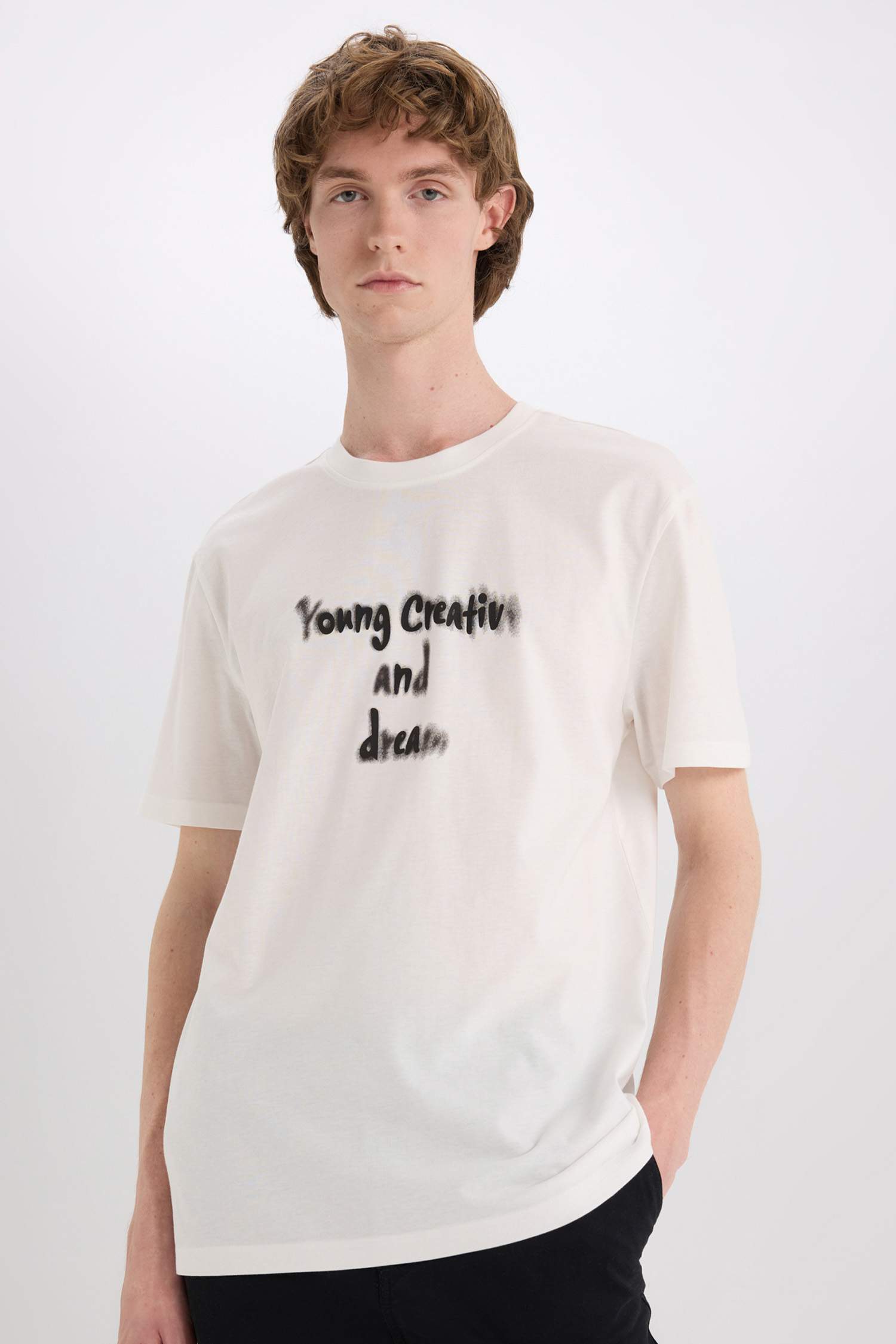 Cotton Regular Fit Crew Neck Printed T-Shirt