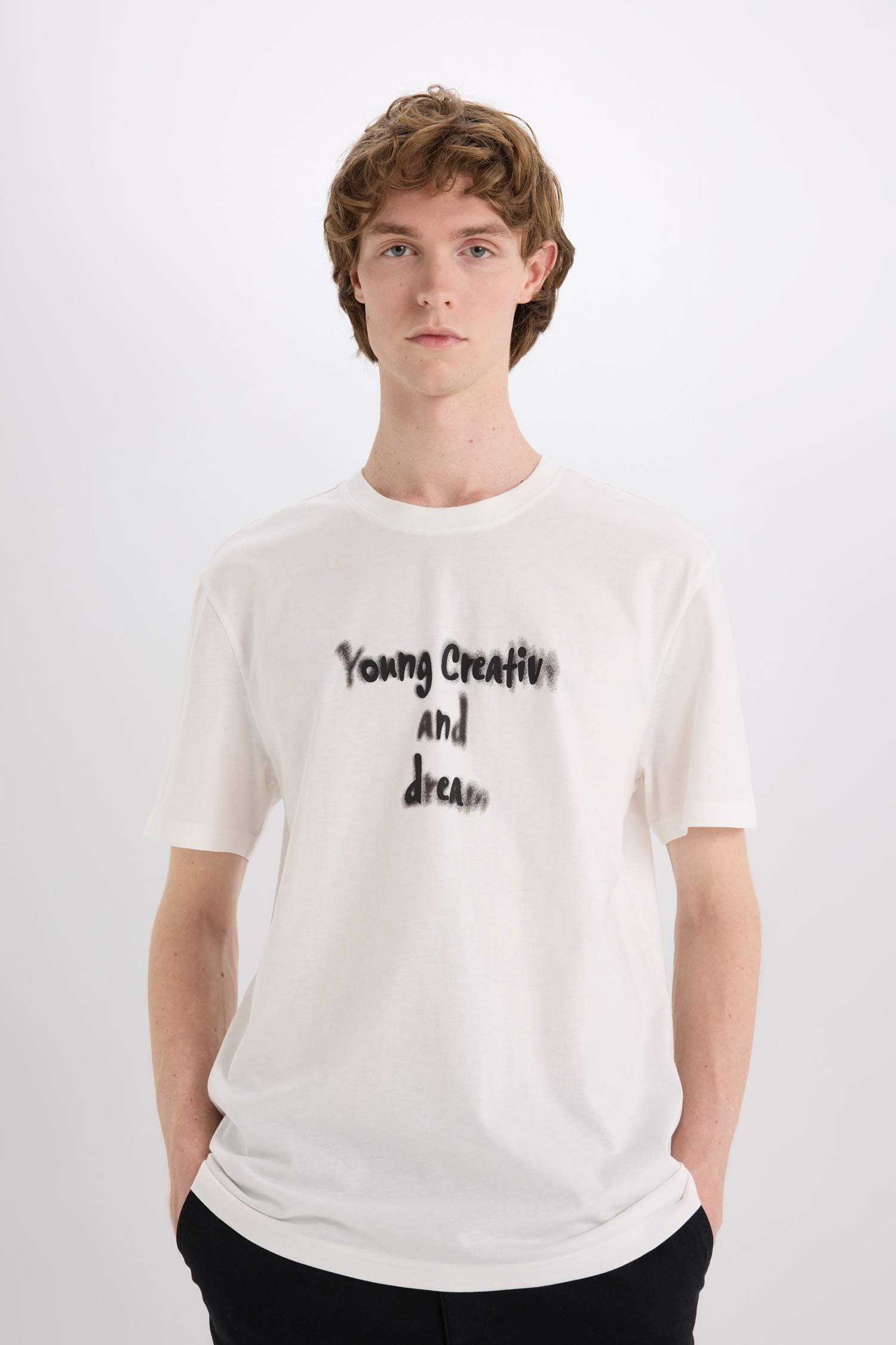 Cotton Regular Fit Crew Neck Printed T-Shirt