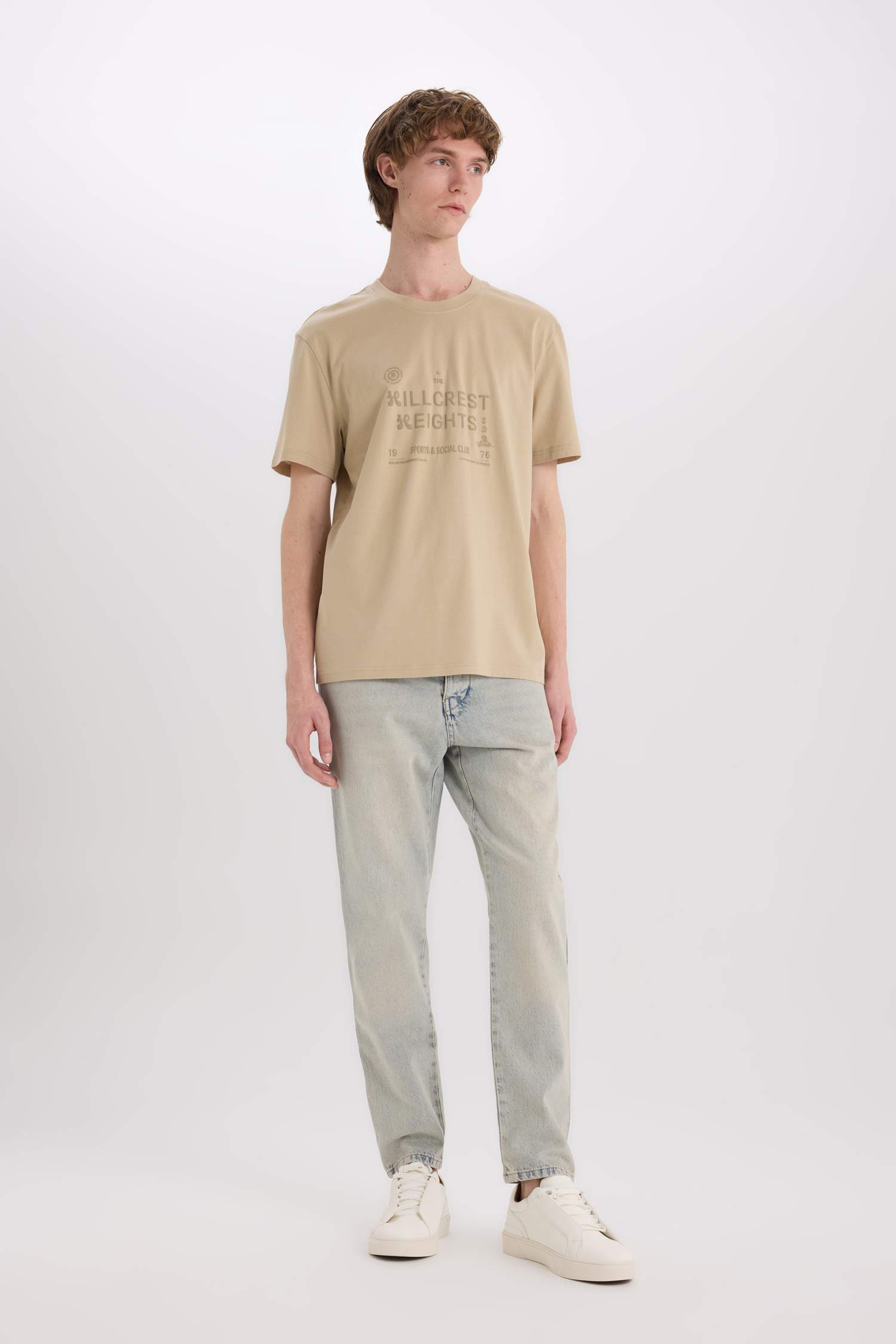 Cotton Regular Fit Crew Neck Printed T-Shirt