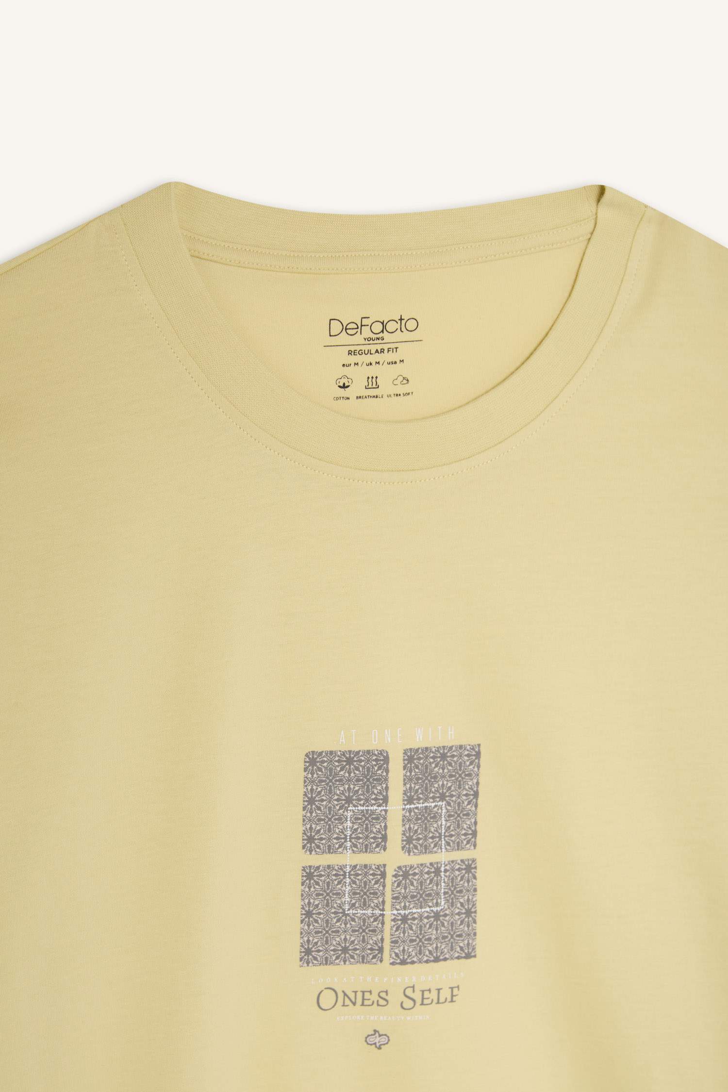 T-shirt en coton imprimé à col rond Coupe régulière