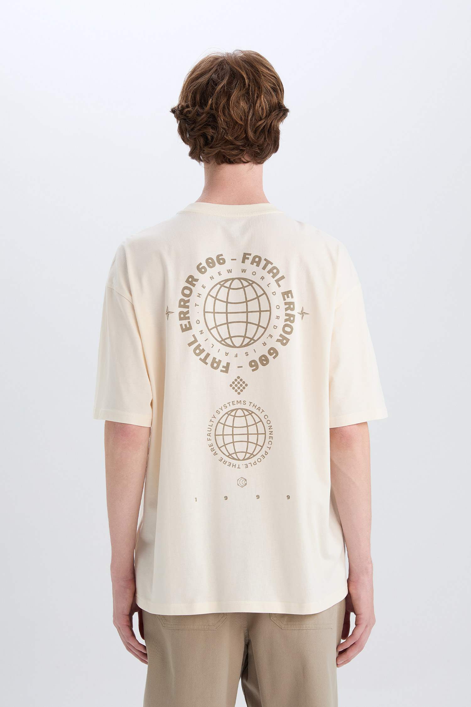 Cotton Oversize Fit Crew Neck Printed T-Shirt