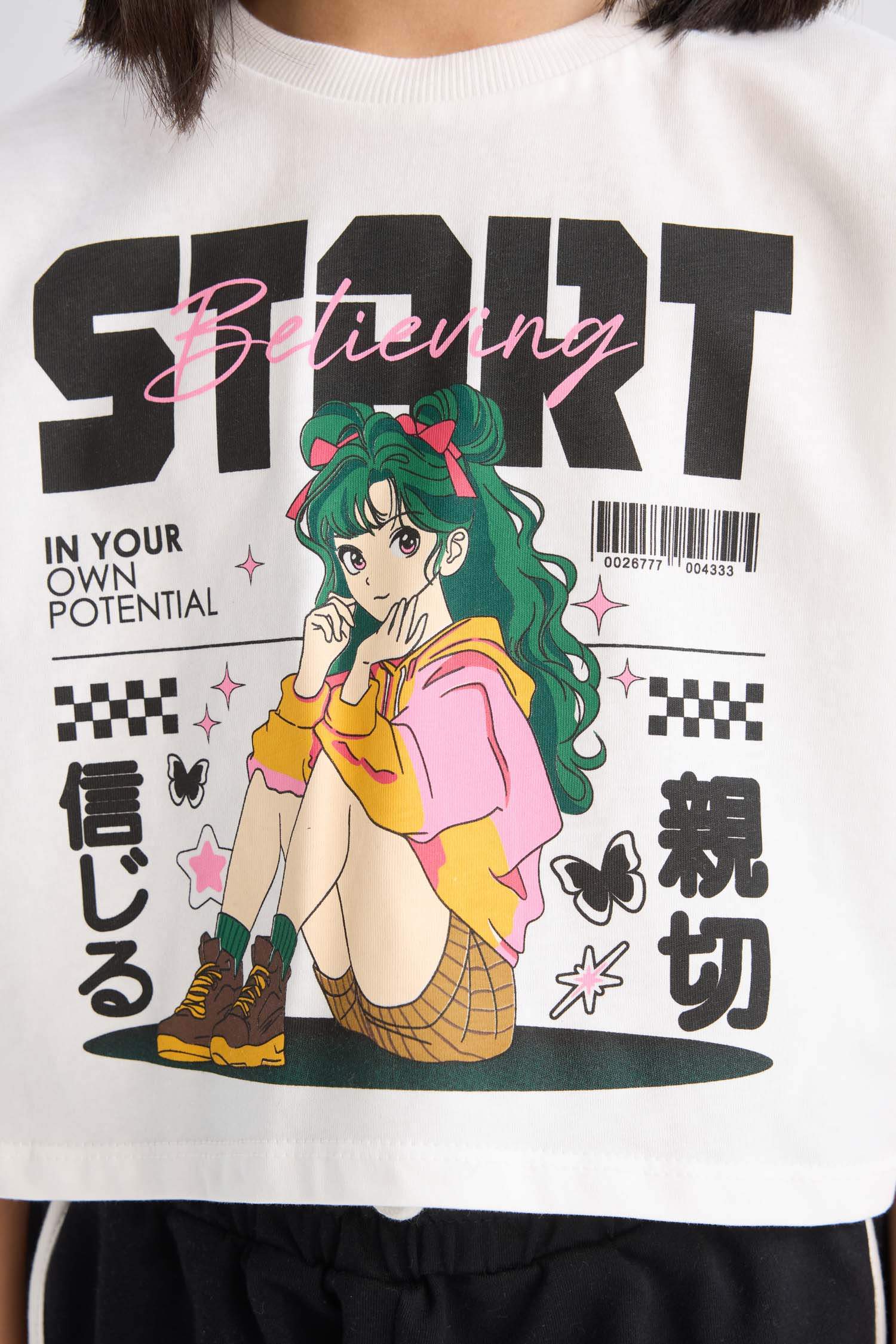 Kız Çocuk 2'li Takım Kısa Kollu Tişört Beli Lastikli Şort