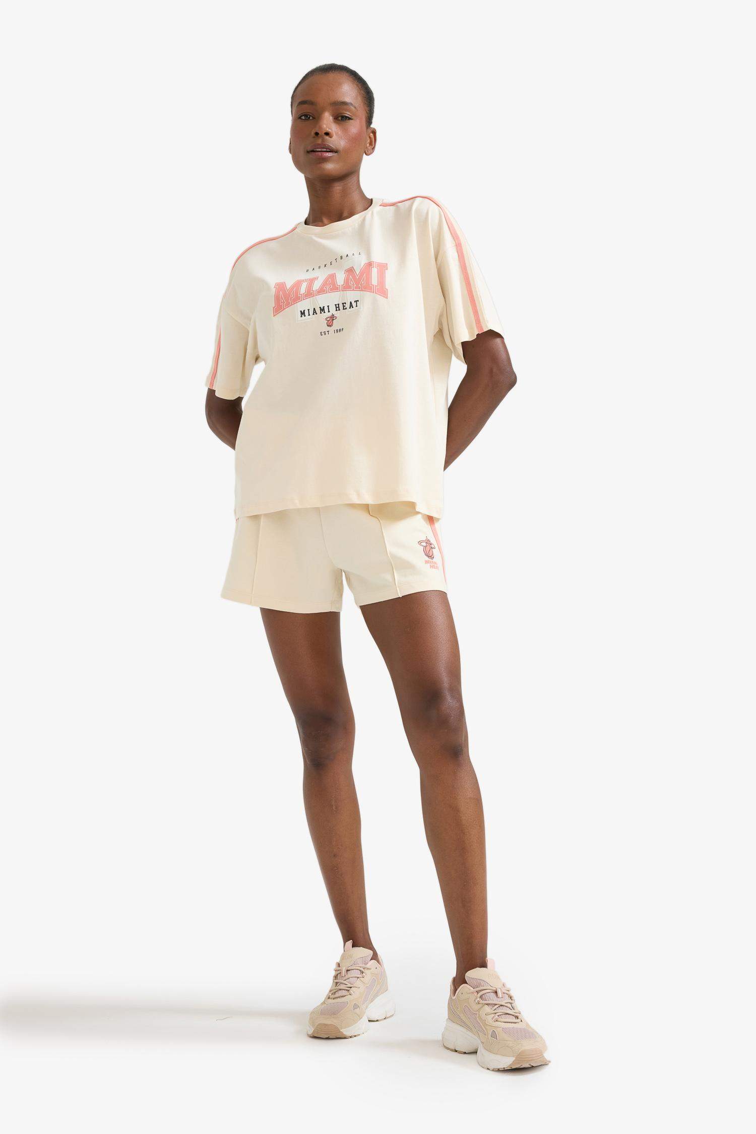 DeFactoFit NBA Miami Heat Oversize футболка с круглым вырезом и коротким рукавом