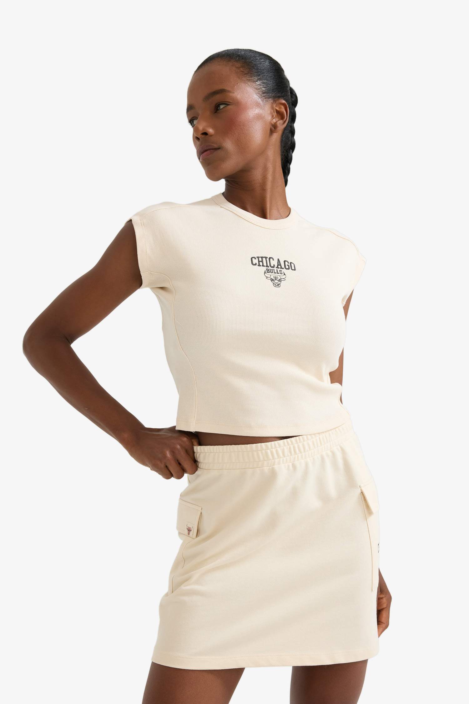 T-shirt NBA Chicago Bulls à manches courtes et col rond de DeFactoFit