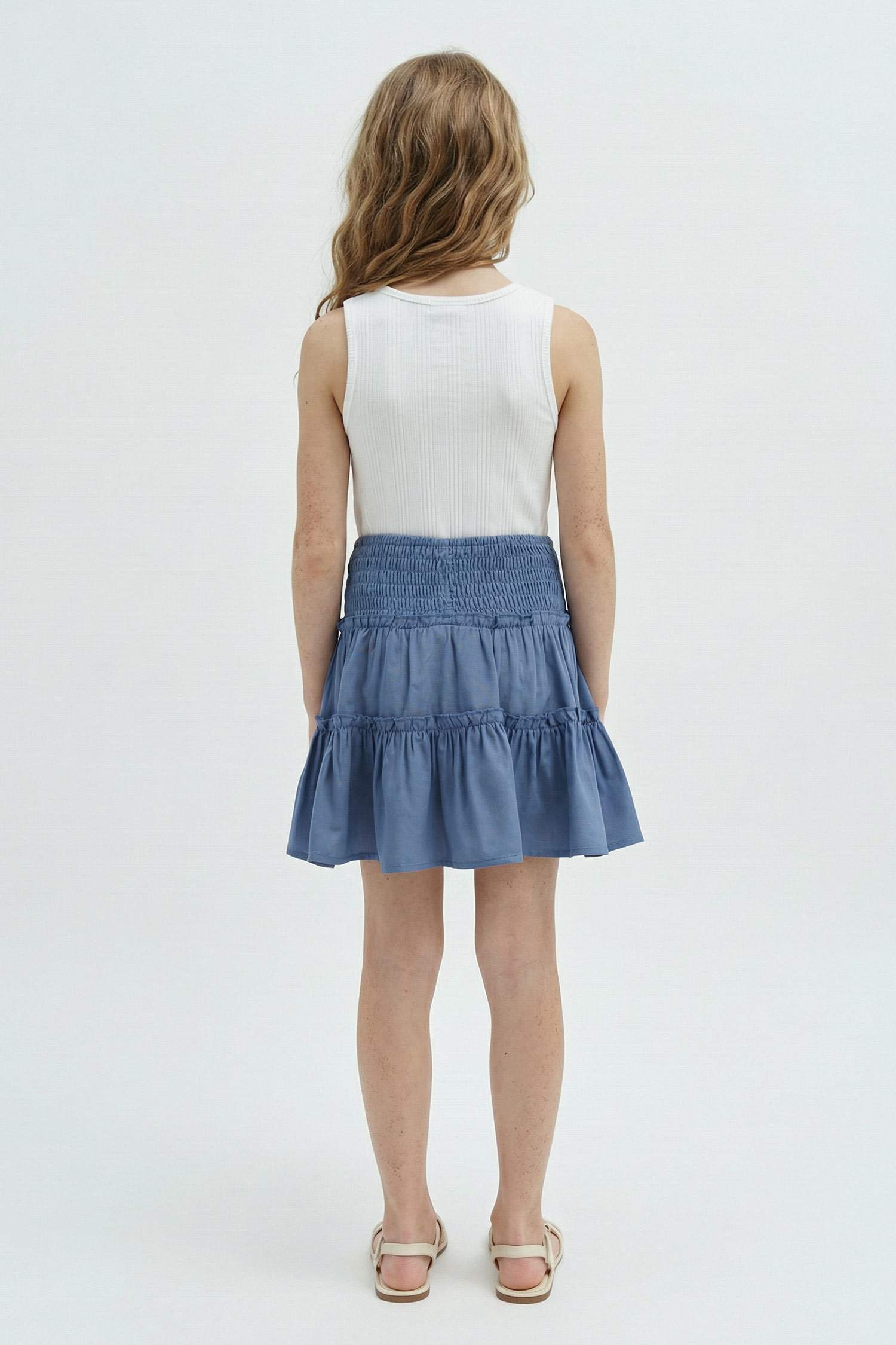 Детская Юбка Из Вискозы с Вышивкой и Воланами