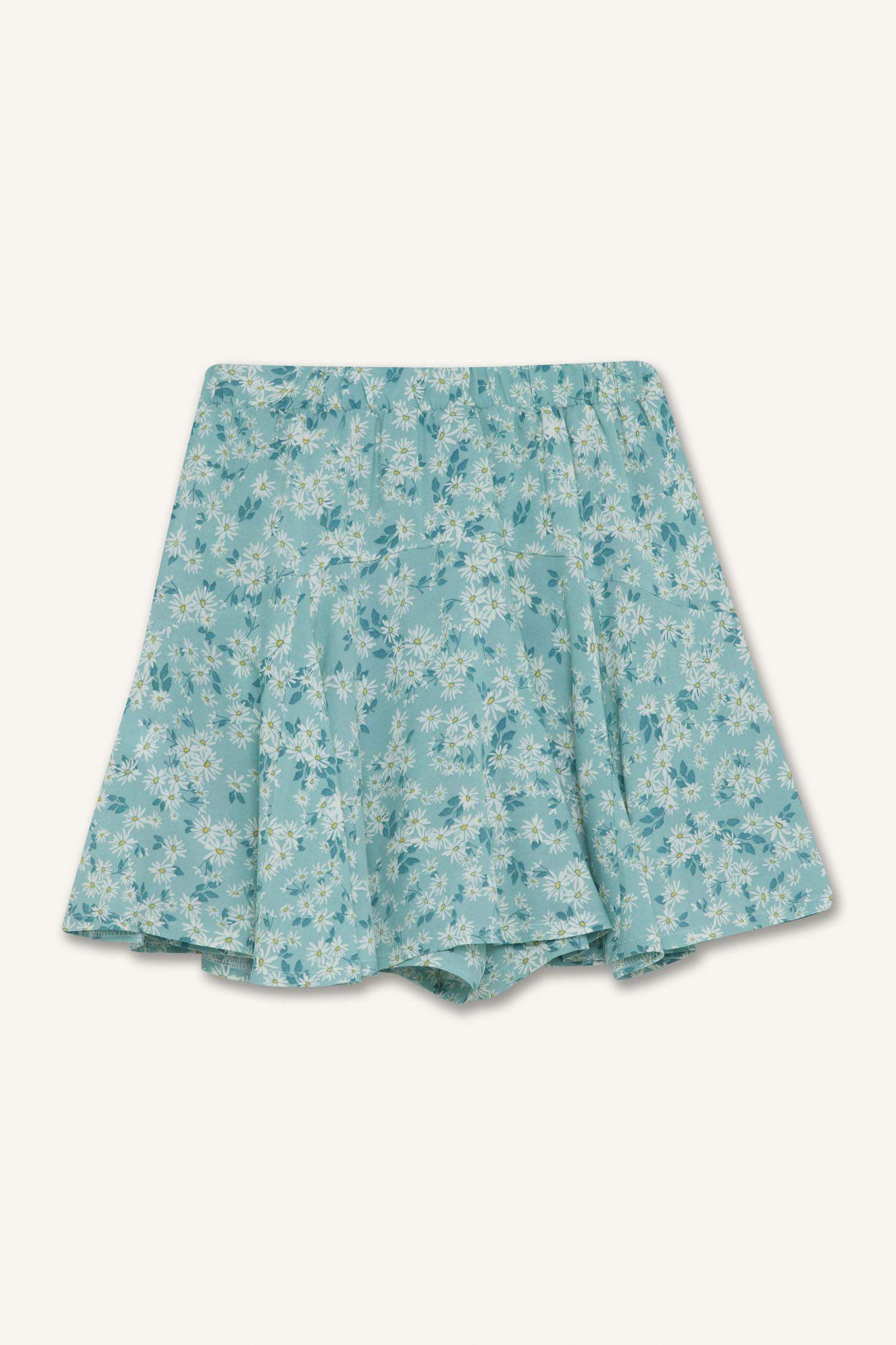 Kız Çocuk Desenli Beli Lastikli Viskon Etek