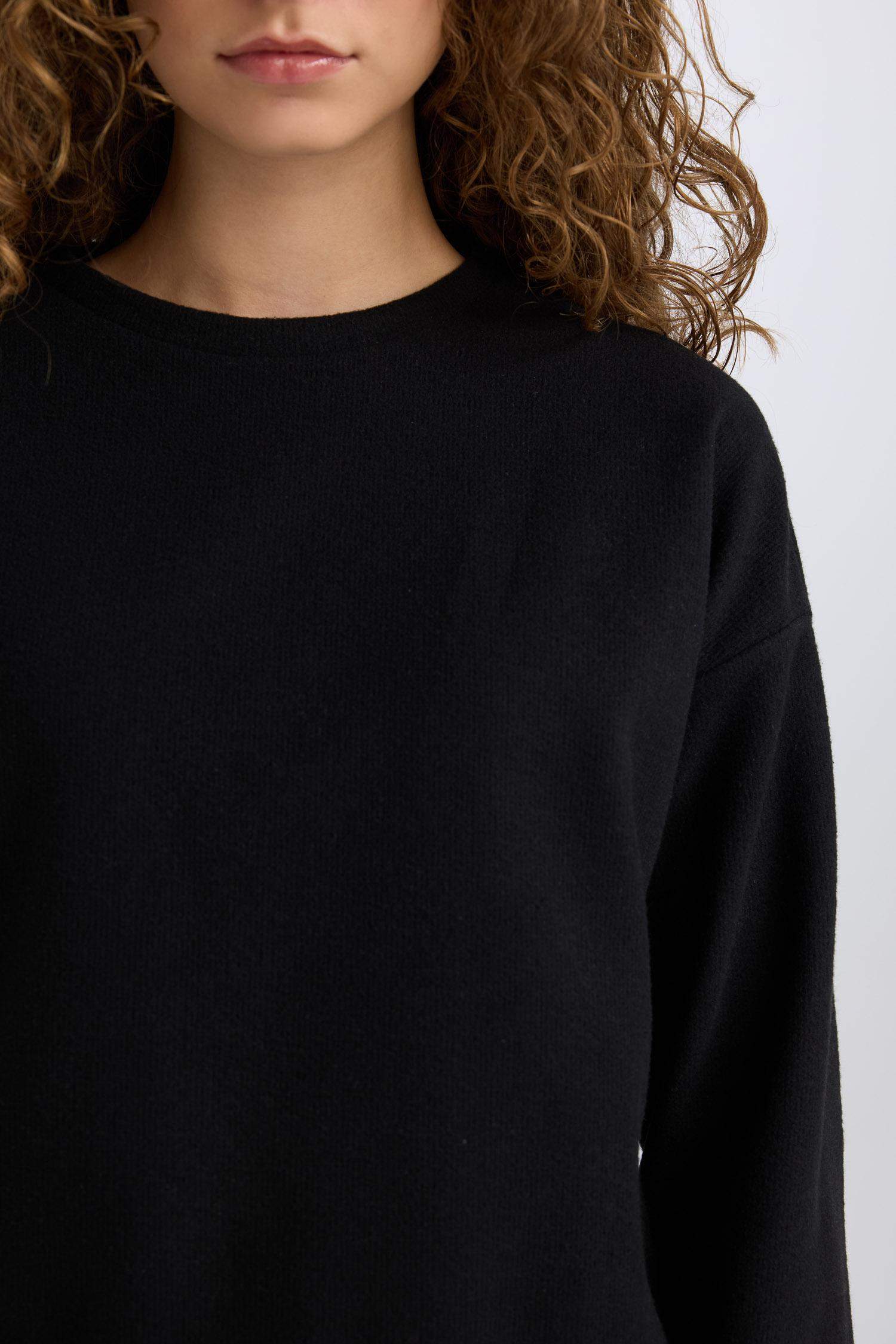 2'li Takım Basic Düz Bisiklet Yaka Üst Beli Lastikli Uzun Alt