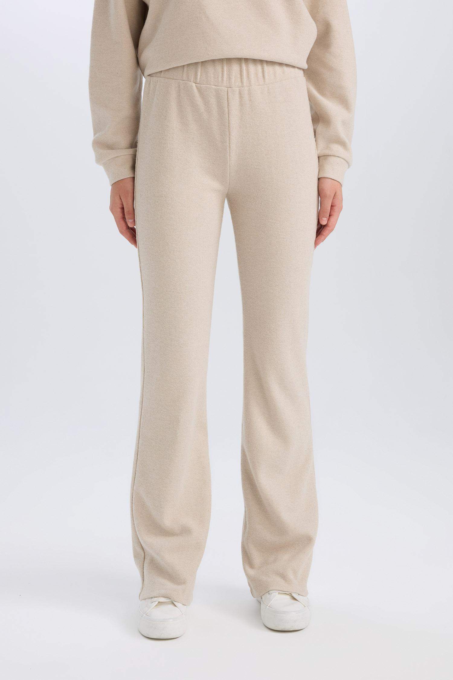 2'li Takım Basic Düz Bisiklet Yaka Üst Beli Lastikli Uzun Alt