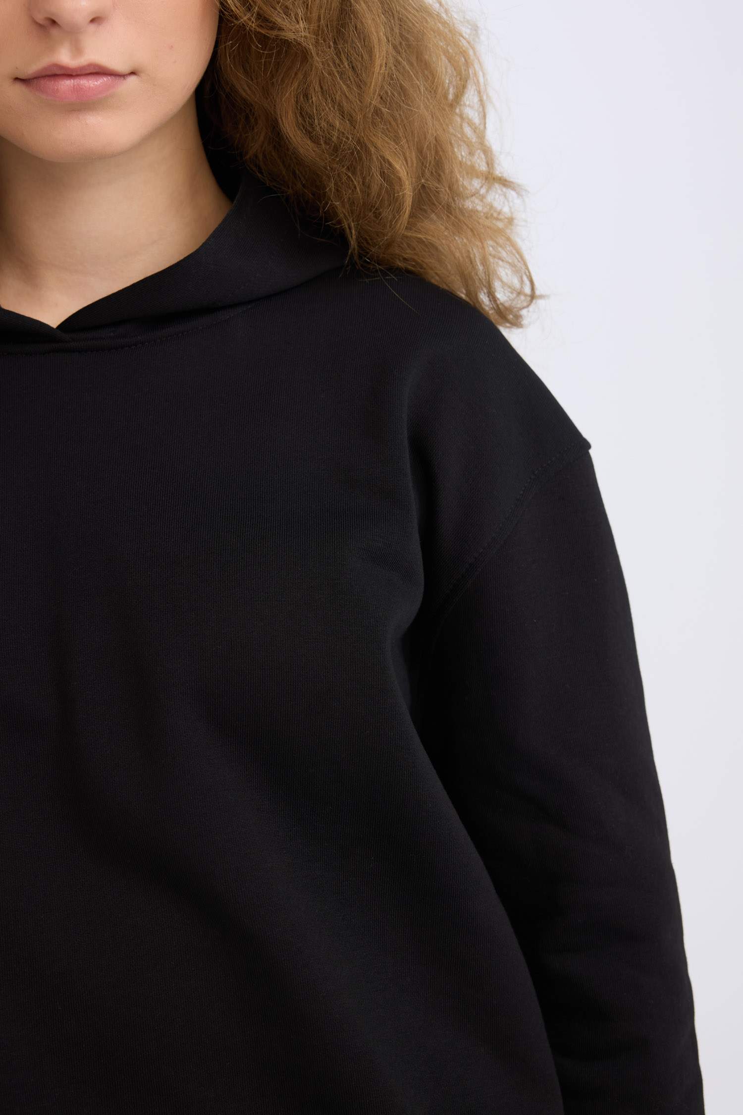 Loose Fit Kapüşonlu Basic Düz Kalın Sweatshirt