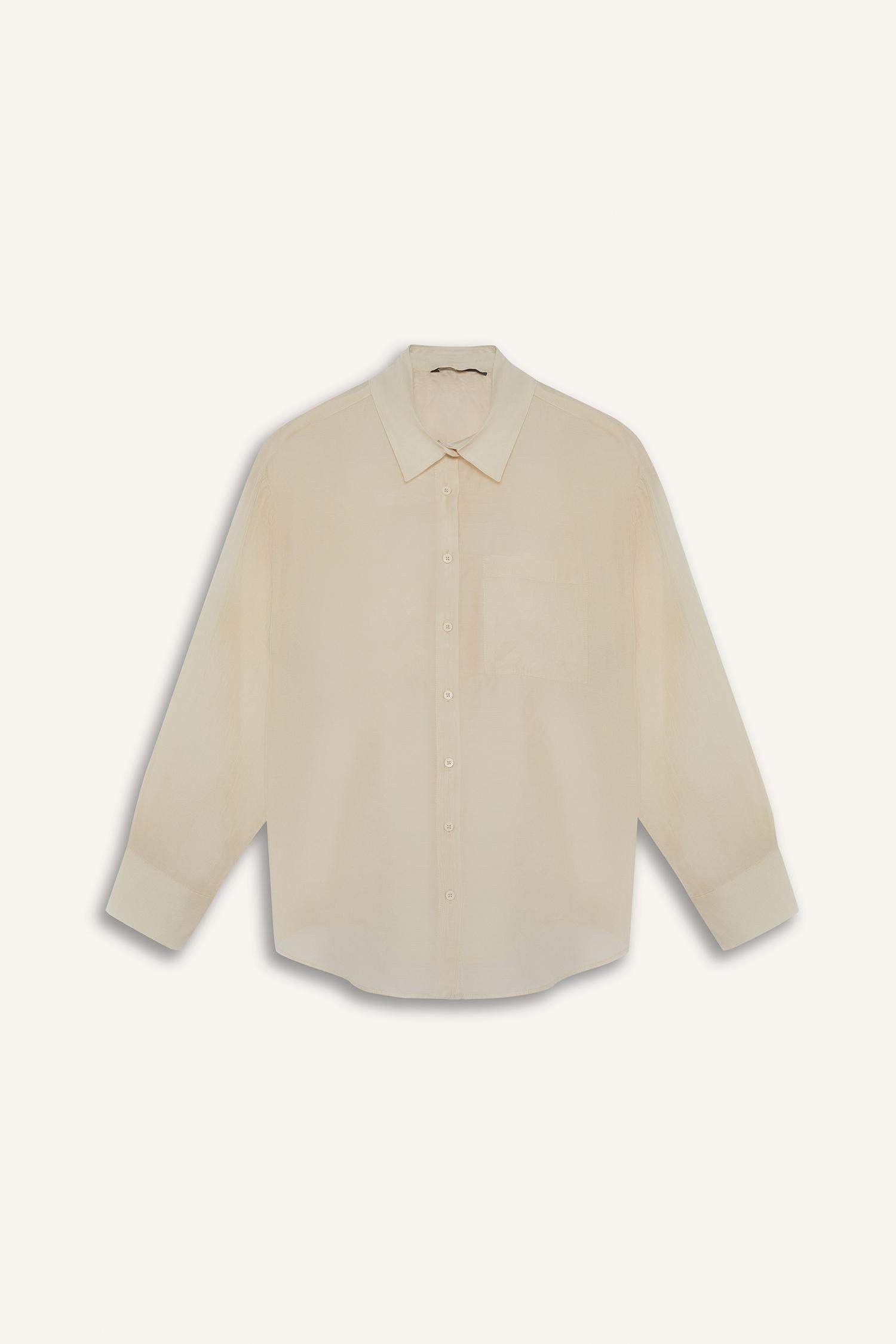 قميص ردن طويل منسوج اوفر سايز