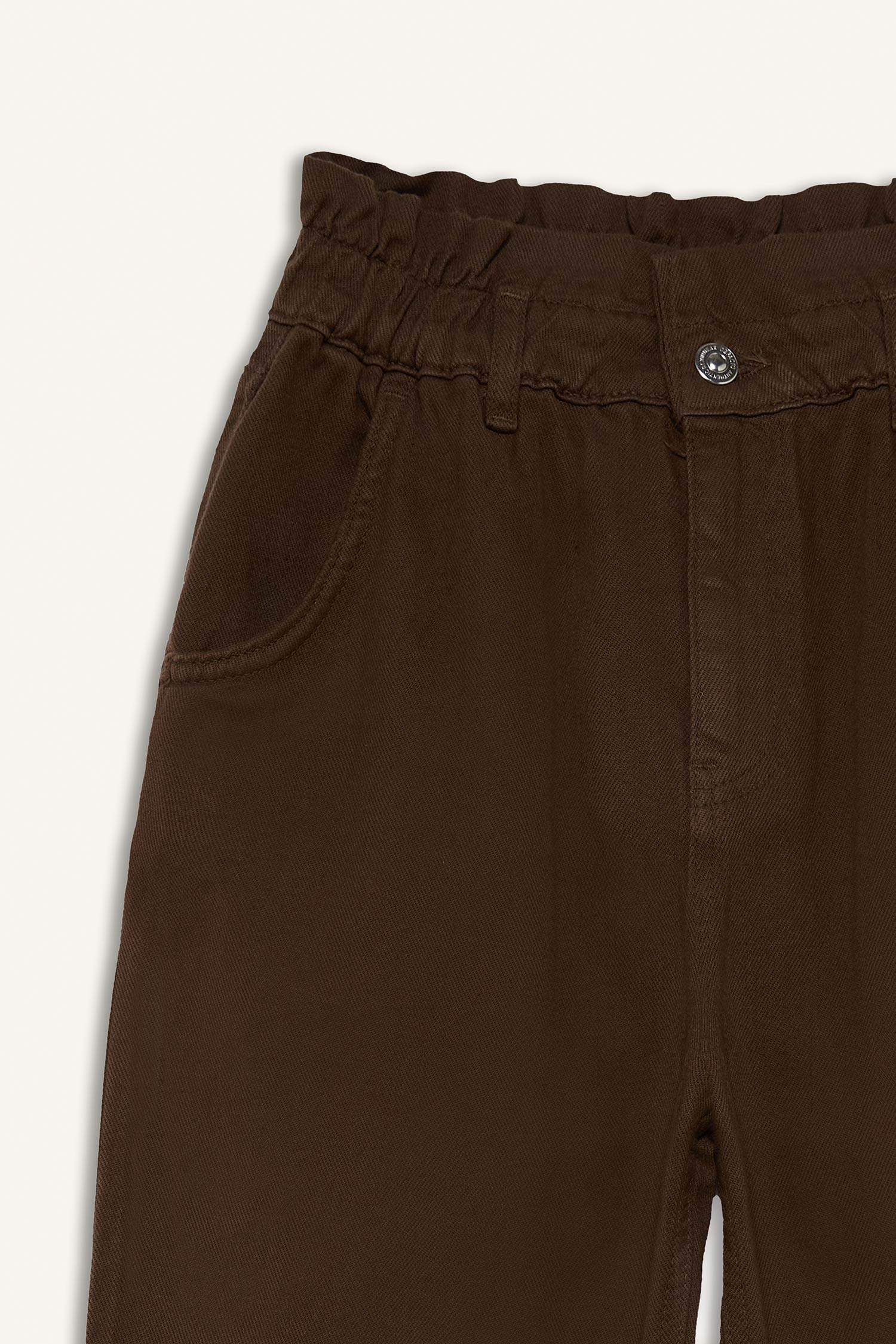 Paperbag Elastic Waist Ankle Length Jeans