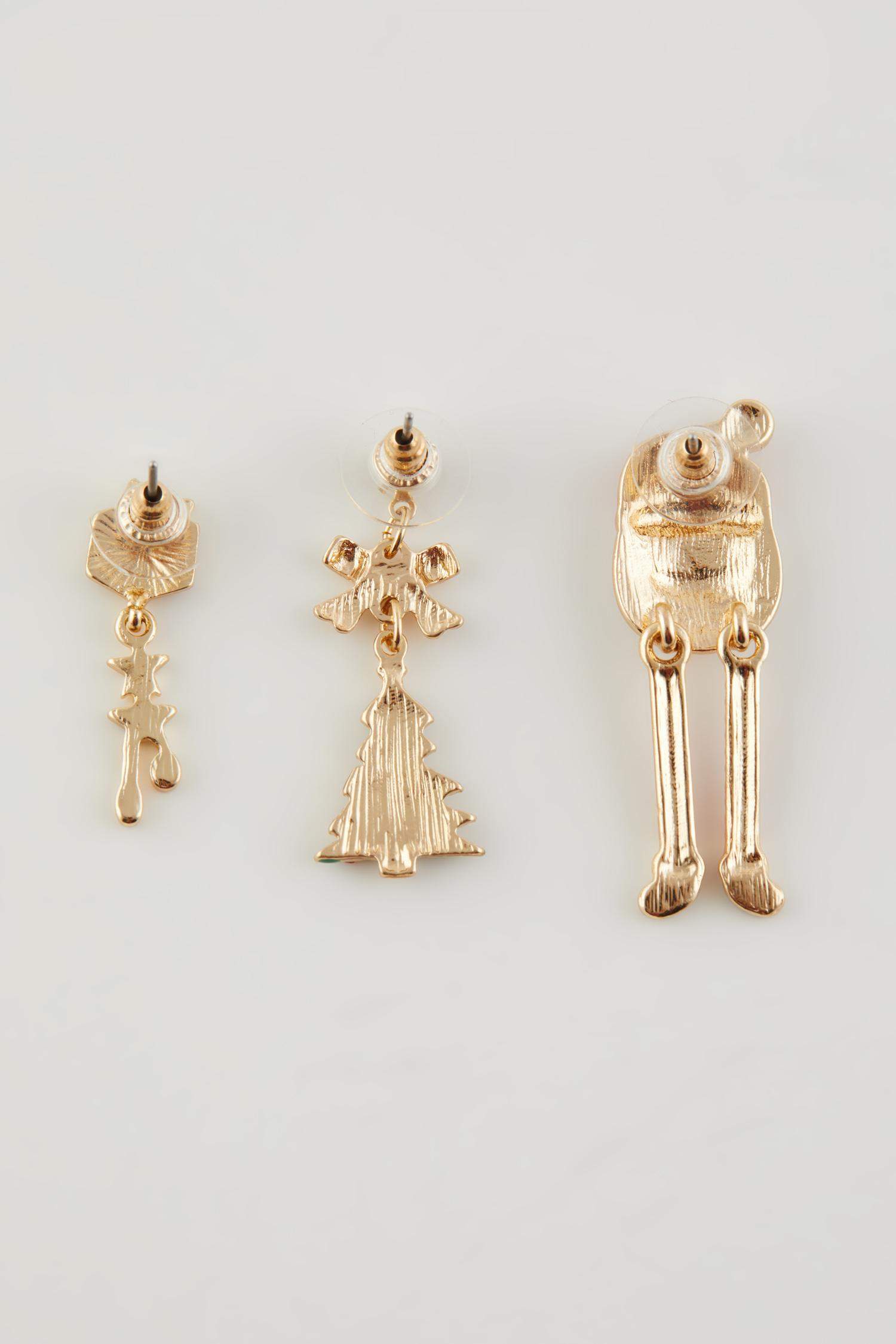 Kadın Yılbaşı Temalı 3'lü Küpe