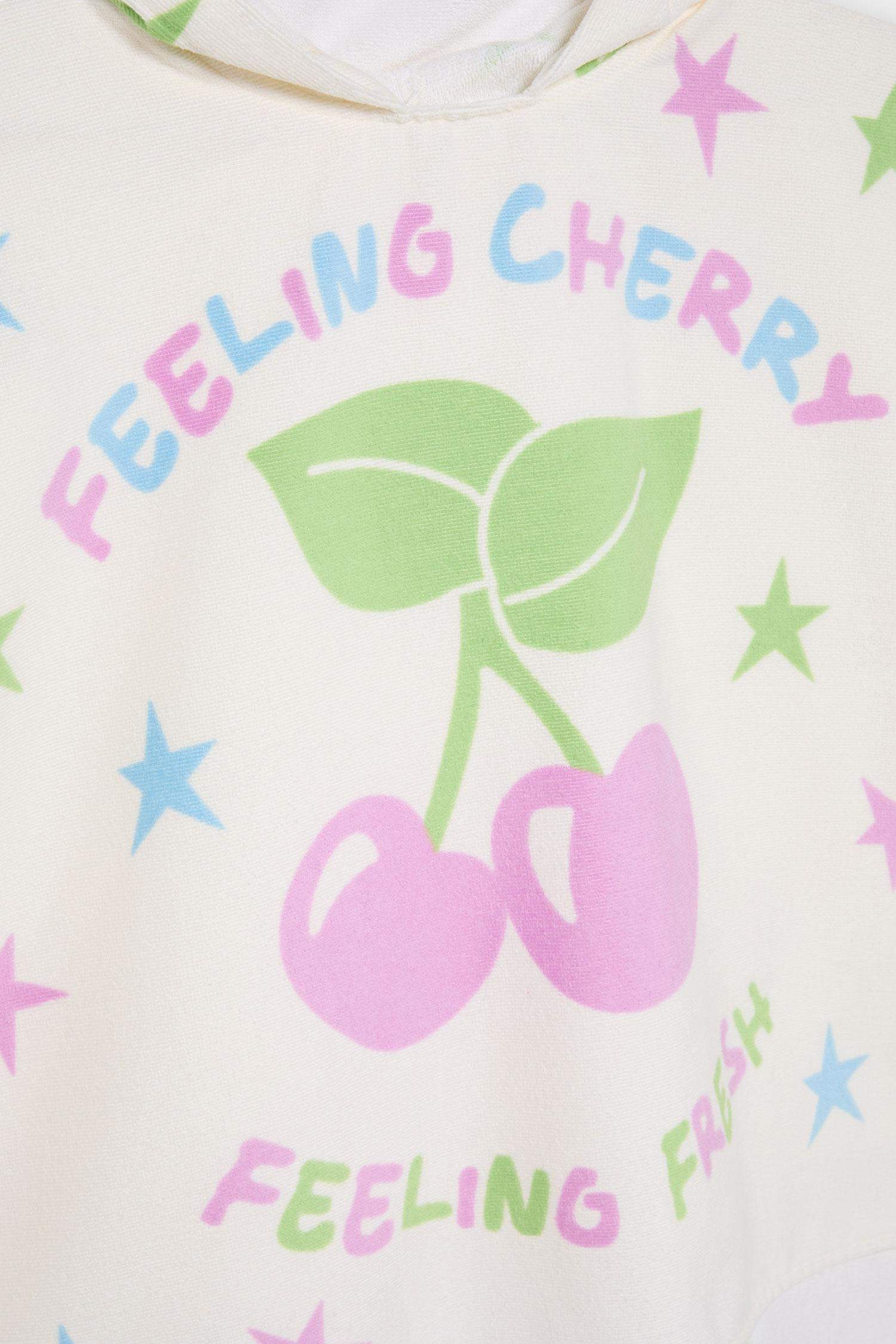 Kız Çocuk Desenli Pamuklu Panço Havlu