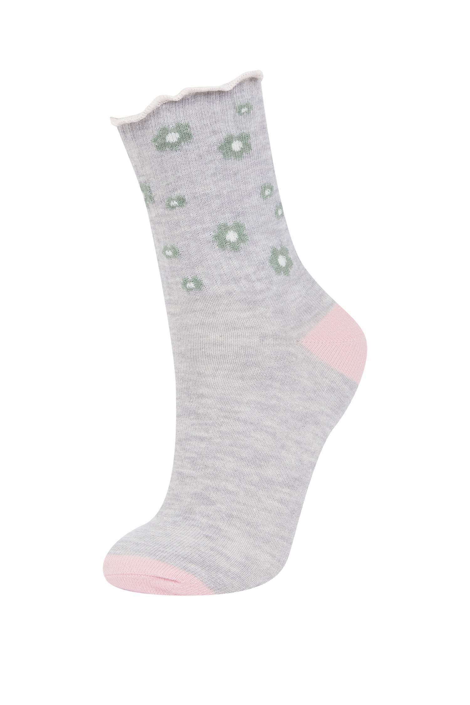 Kız Çocuk Fırfırlı 3'lü Pamuklu Uzun Çorap