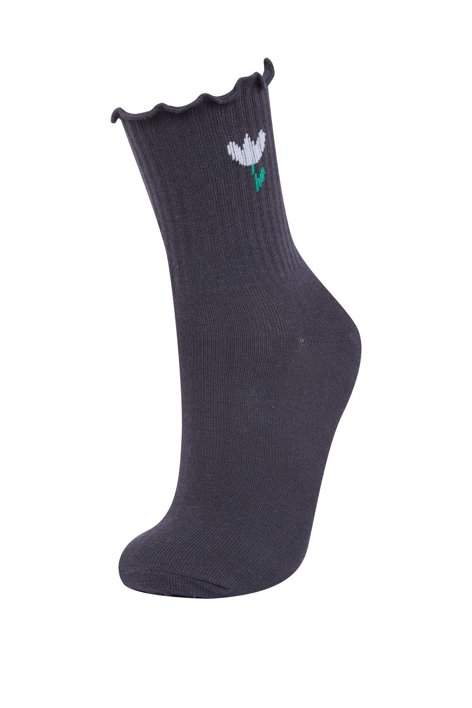 Kız Çocuk Fırfırlı 3'lü Pamuklu Uzun Çorap