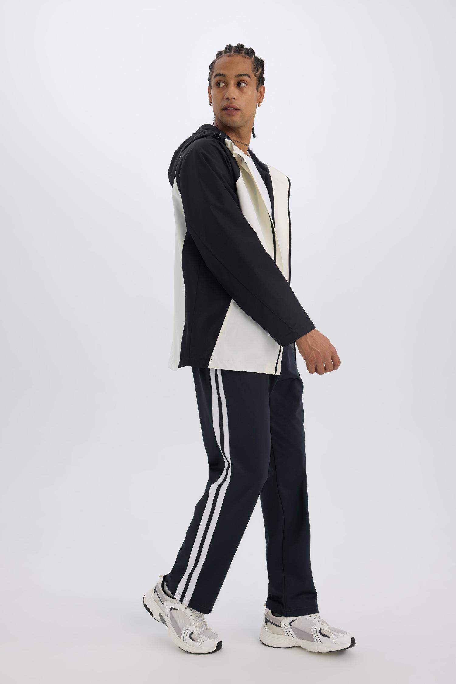 DeFactoFit Sporcu Jogger Eşofman Altı Standart Fit Standart Paça Skuba Dalgıç Kumaş Beli Lastikli Düz Paça