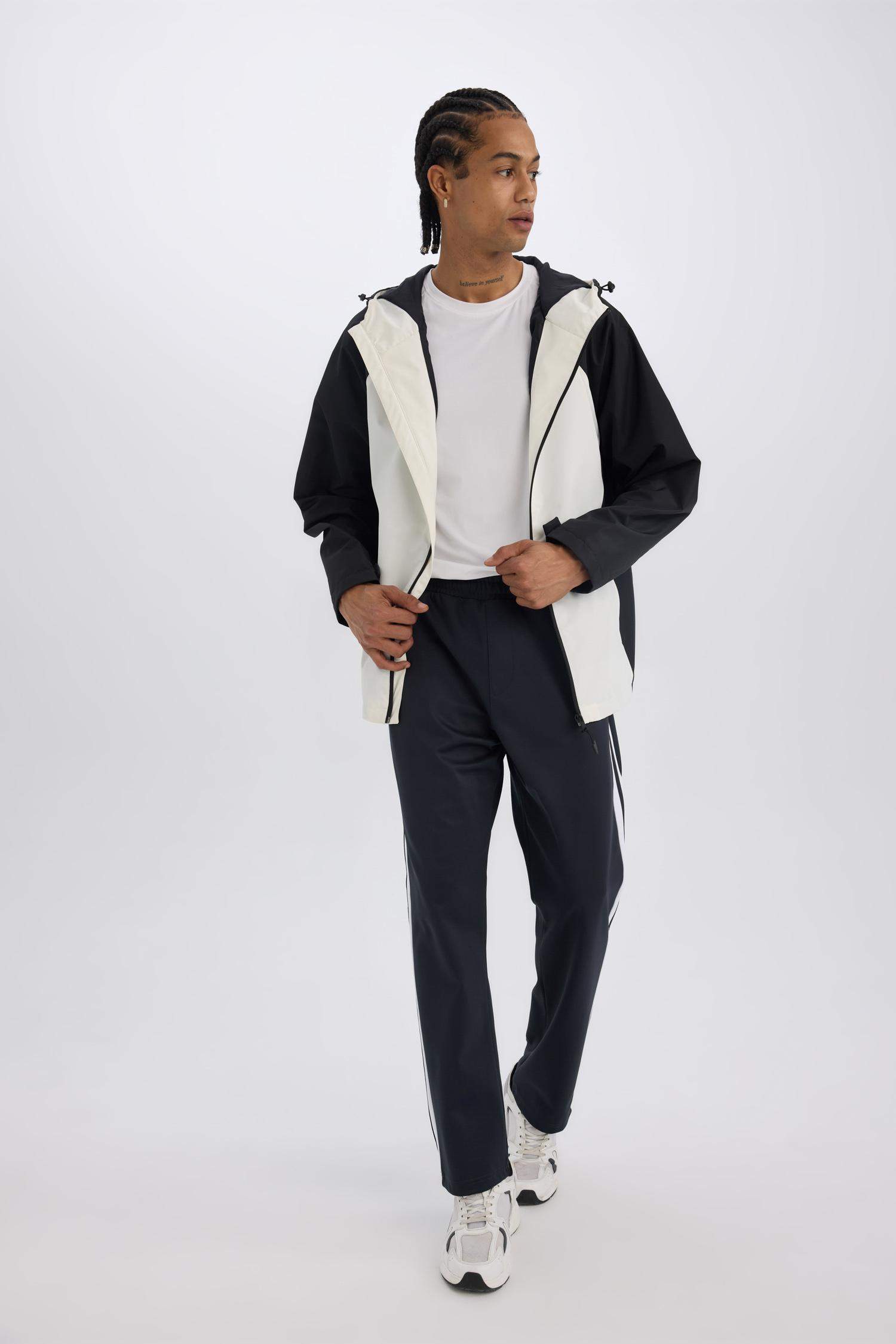 DeFactoFit Sporcu Jogger Eşofman Altı Standart Fit Standart Paça Skuba Dalgıç Kumaş Beli Lastikli Düz Paça