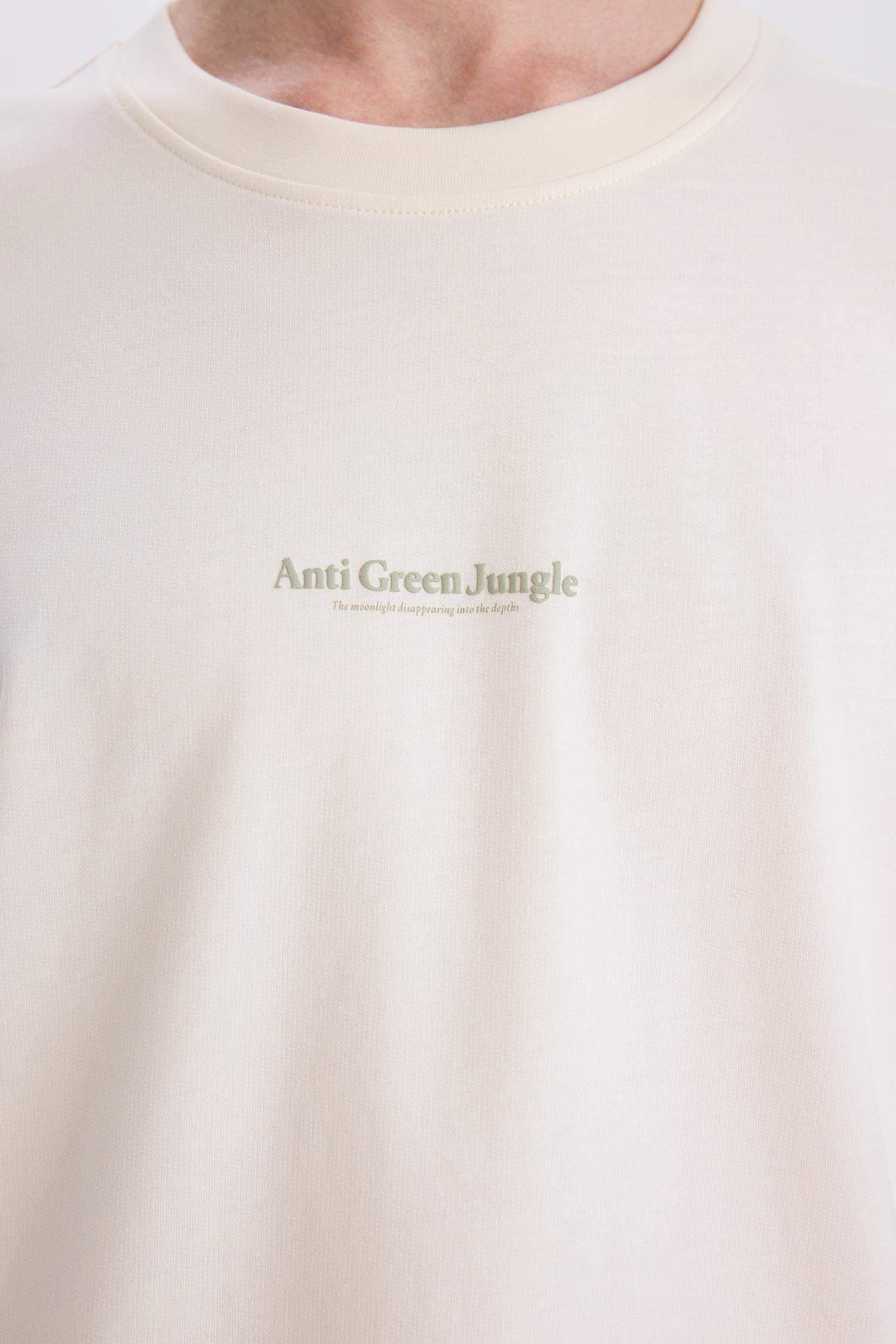 Cotton Regular Fit Crew Neck Printed T-Shirt