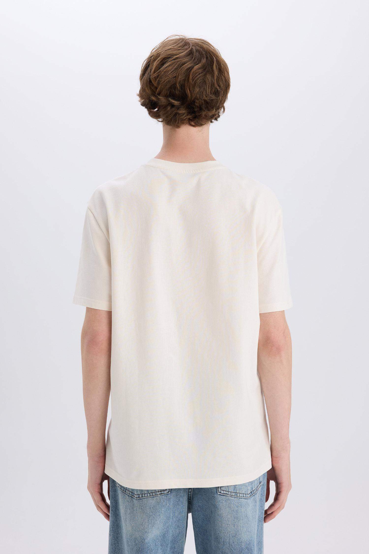 Cotton Regular Fit Crew Neck Printed T-Shirt