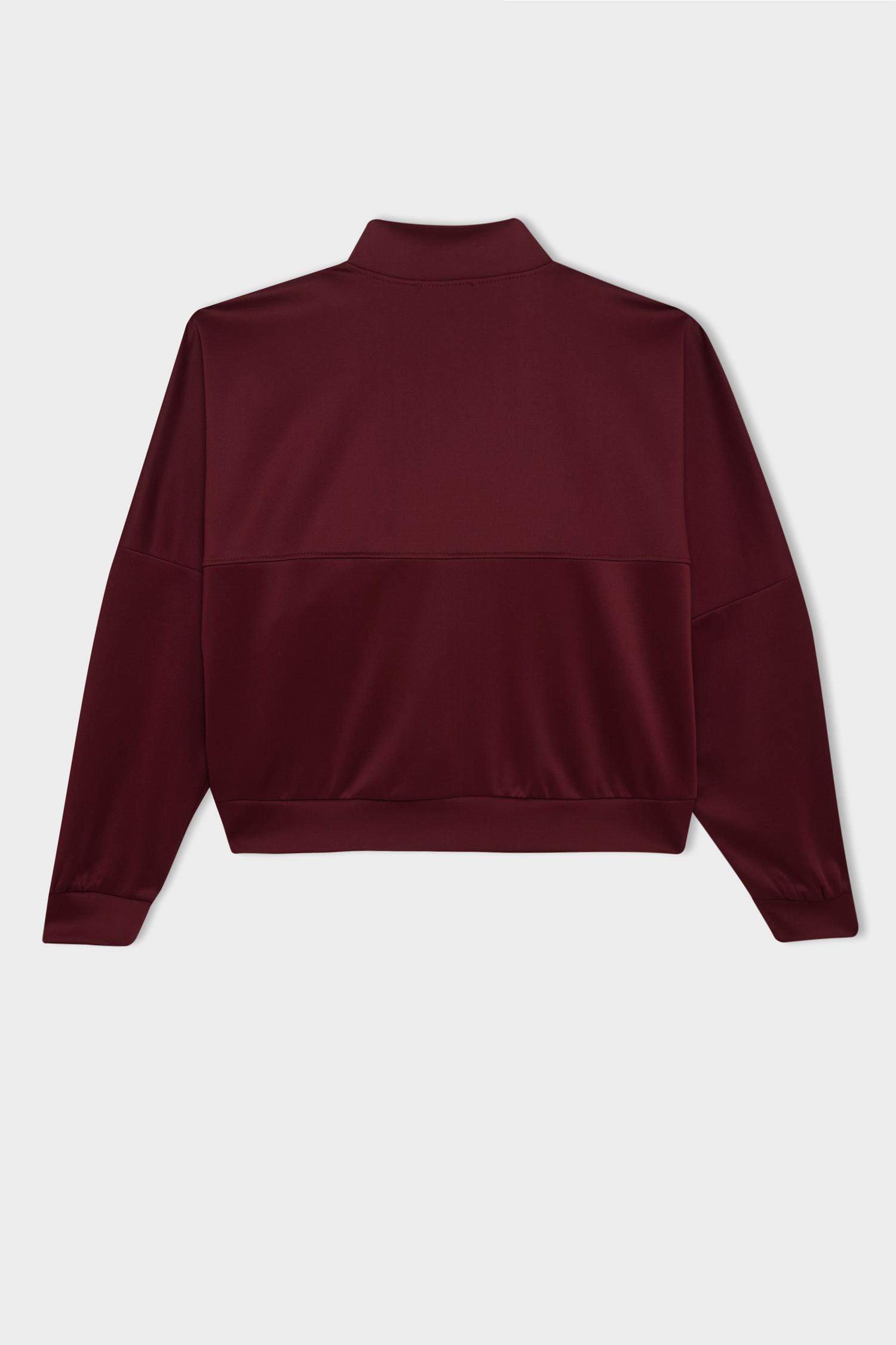 بلوفر قصة عادية برقبة بشريط بساق بسحاب