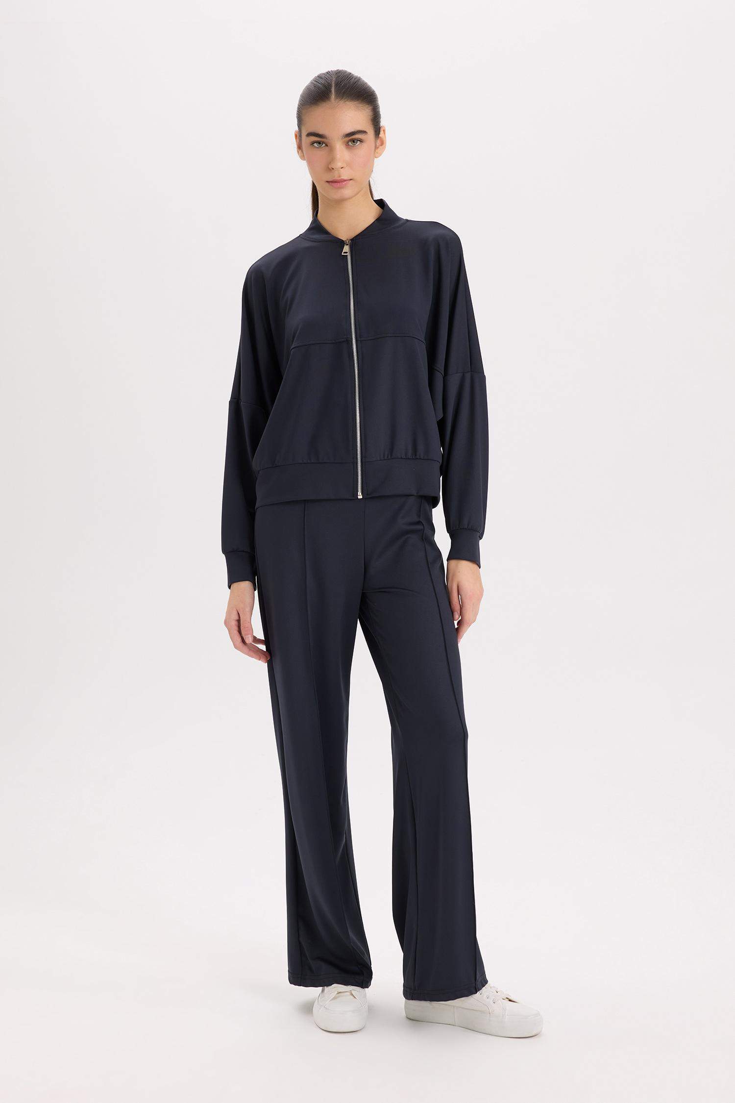 Wide Leg Geniş Bol Paça Eşofman Altı Basic Düz Beli Lastikli Bağcıklı