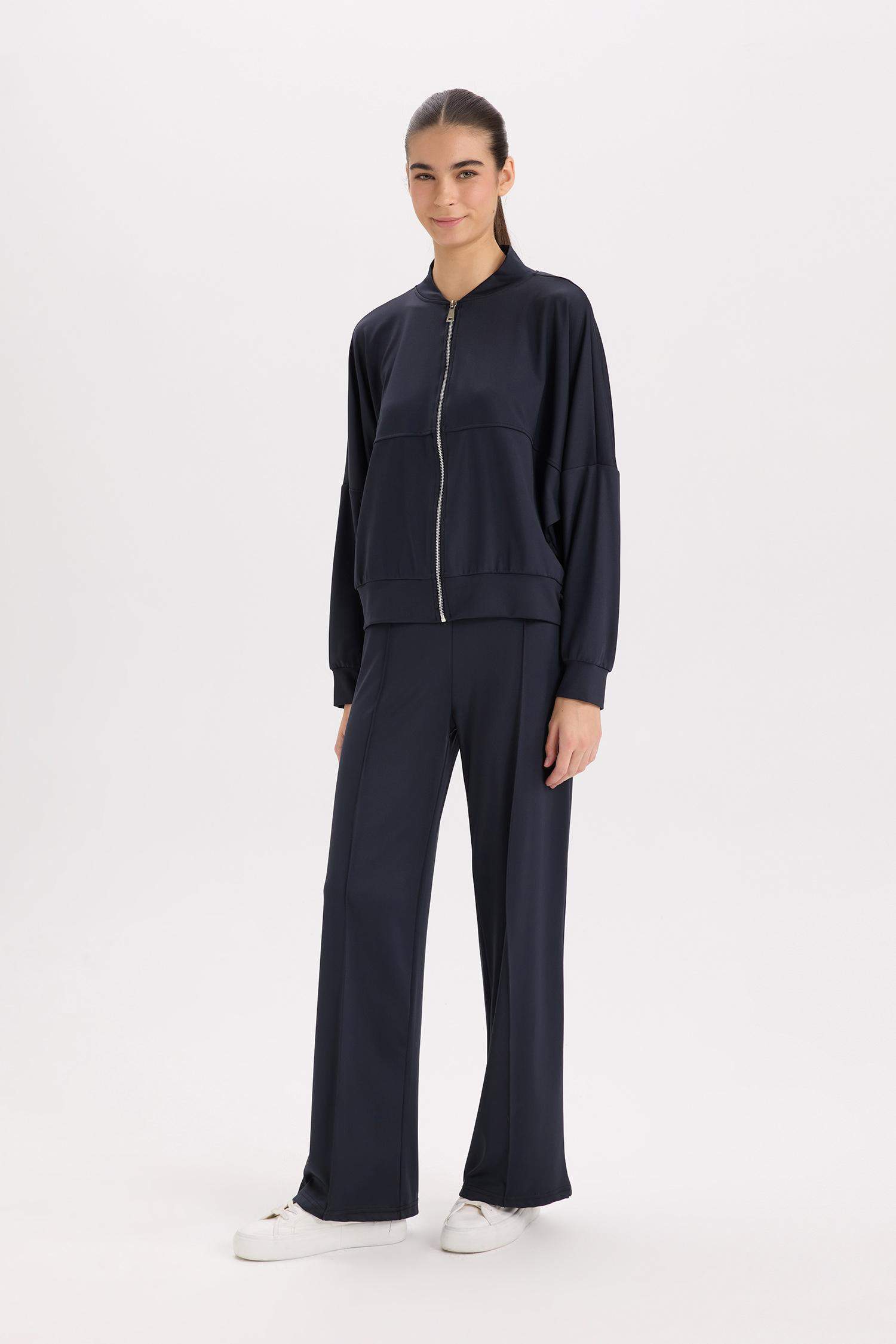 Wide Leg Geniş Bol Paça Eşofman Altı Basic Düz Beli Lastikli Bağcıklı