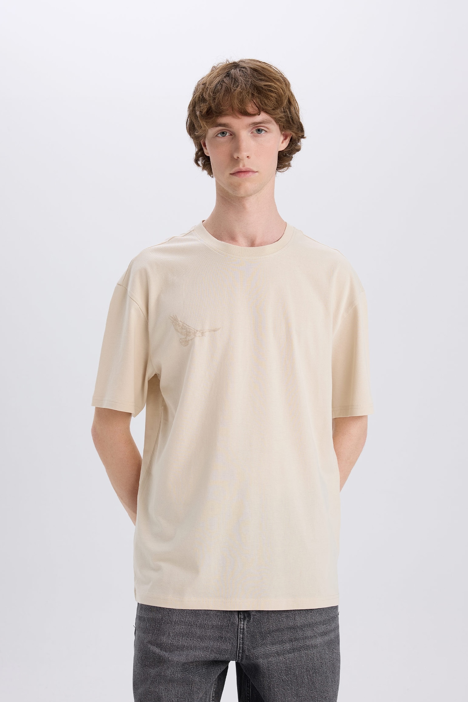 дөңгелек жаға үлкен Қысқа жеңді футболка